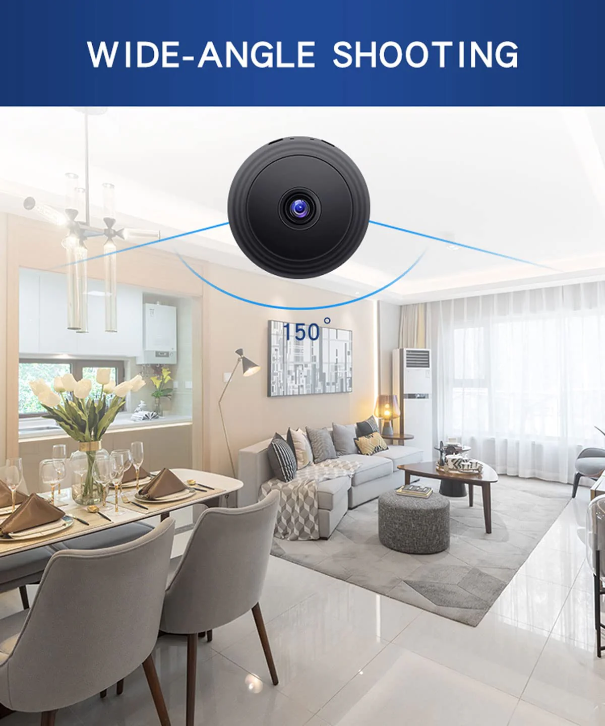 senri Mini Security Camera, 1080P HD WiFi Home Indoor Outdoor Camera for Baby/Pet/Nanny, IP Camera Remote Viewing for Security with iOS,Android Phone APP - Image 6