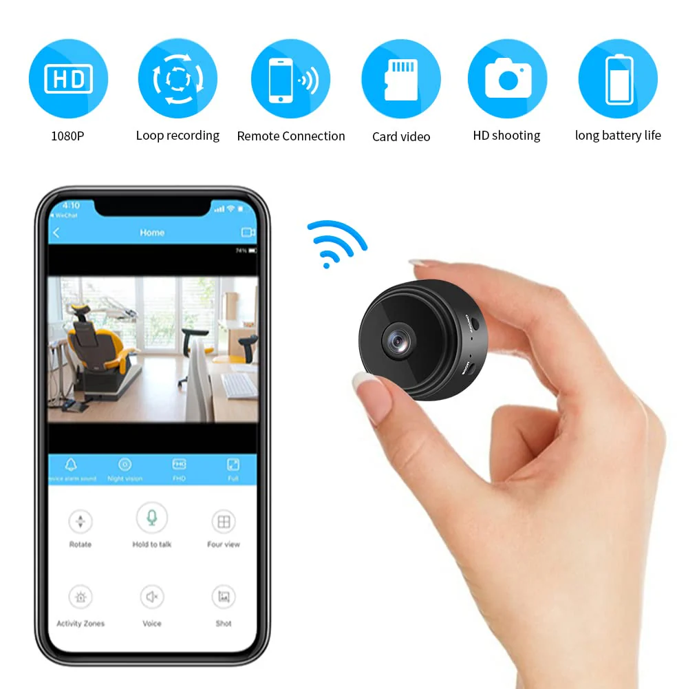 senri Mini Security Camera, 1080P HD WiFi Home Indoor Outdoor Camera for Baby/Pet/Nanny, IP Camera Remote Viewing for Security with iOS,Android Phone APP - Image 8