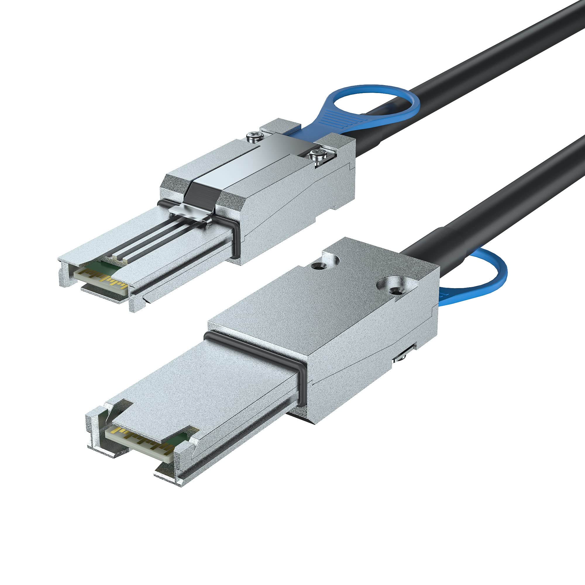 SFF-8088 to SFF-8088 External Mini SAS HD Cable, 3G/6Gbps SAS2.0 26Pin Hybrid Cable Attached SCSI for Raid Systems, DAS, External Storage Systems and Servers, 100-Ohm, 2-m(6.6ft) SFF-8088 to SFF-8088 2m 1