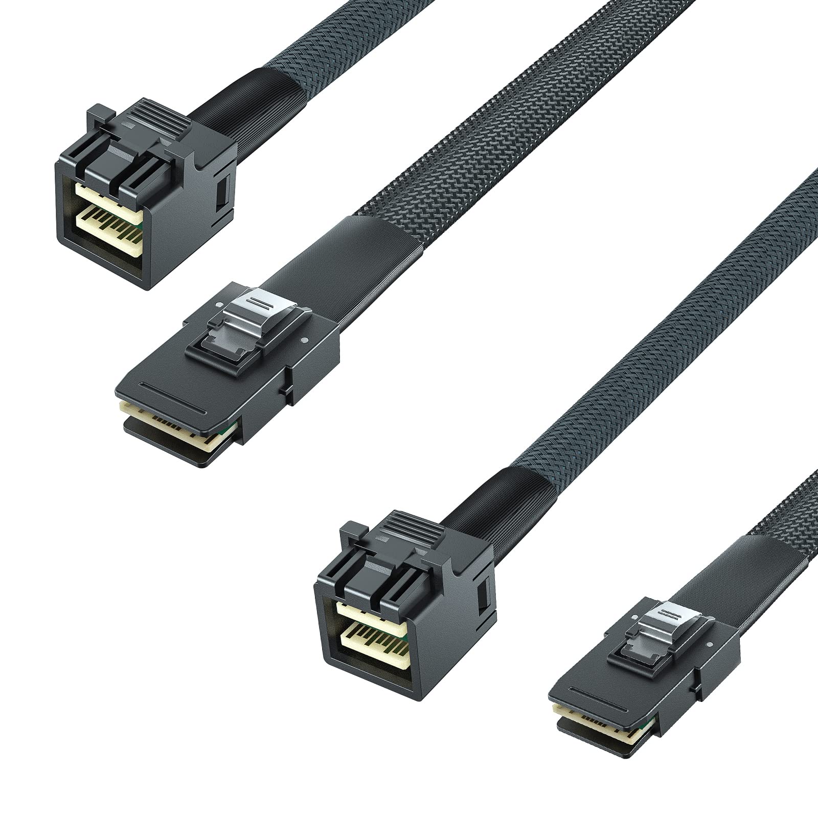 SFF-8643 to SFF-8087 Internal Mini SAS HD Cable, Compatible with Raid Controller Hard Drive, 100-Ohm, 1-m(3.3ft), 2 Pack Straight 1m