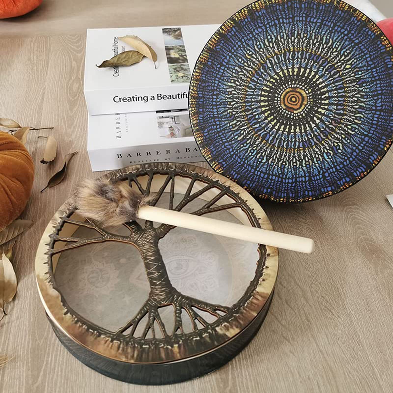 Shaman Drum 10 Inch Handmade Shamanic Drum Hand Drum With Drum Stick Tree of Life Sound Healing Tool For Spiritual Music, Reflection Meditation(Tree of Life) - Image 8