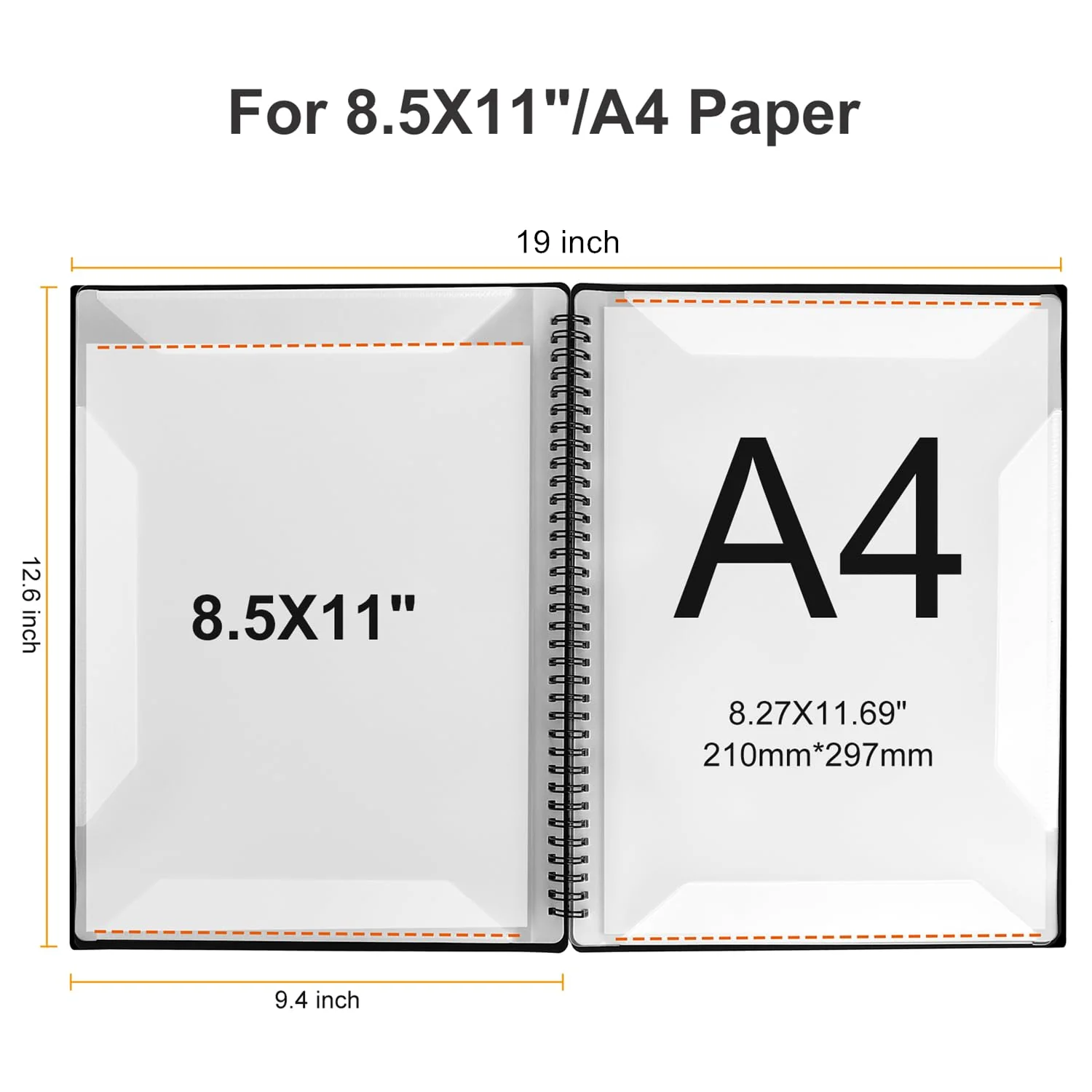 Sheet Music Folder, 60 Pages Capacity, Sheet Music Binder/Holder, Spiral Binder Organizer for Sheet Music Storage, Fits Letter Size 8.5 x 11 in/ A4, Writable & Detachable Choir Folder (Black) - Image 5