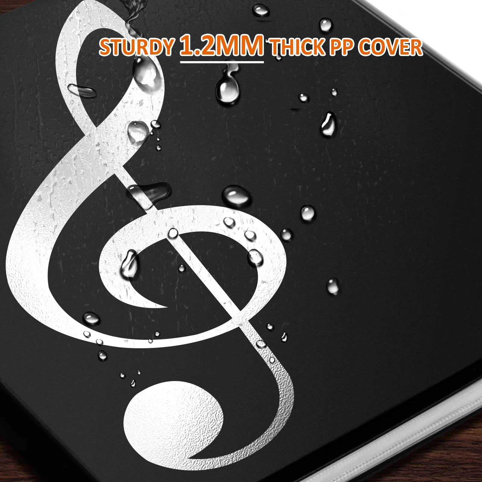 Sheet Music Folder, 8.5 × 11 Music Binder, 4 Page Expand, 52 Pages Capacity, Writable Choir Folder, Black - Image 5