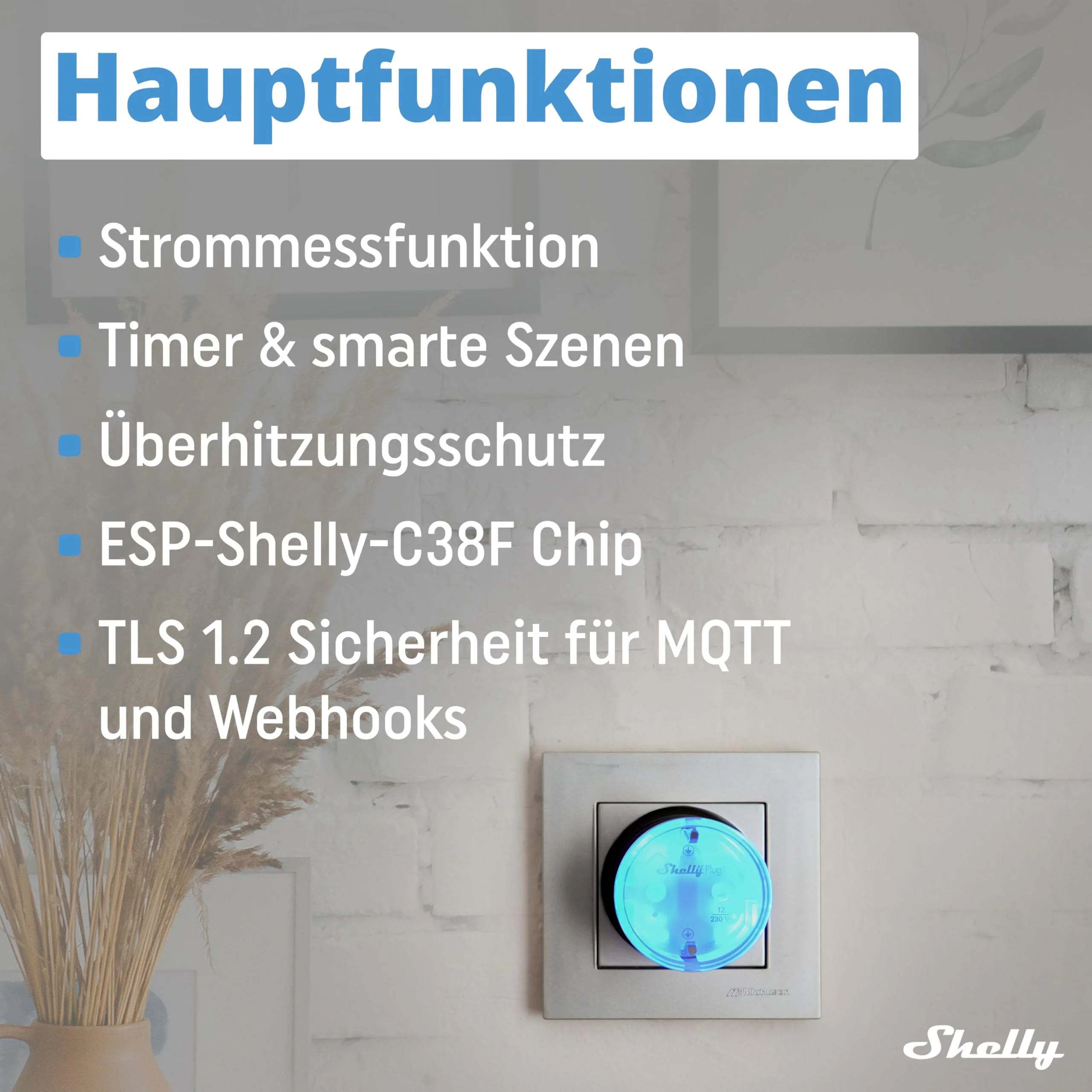 Shelly AZ Plug Black, Wi-Fi Powered Smart Socket, Power Measurement, 12A, 2500W, Frustration-Free Setup, Compatible with Alexa, No Hub Required, Device Monitoring, Remote Control - Image 3