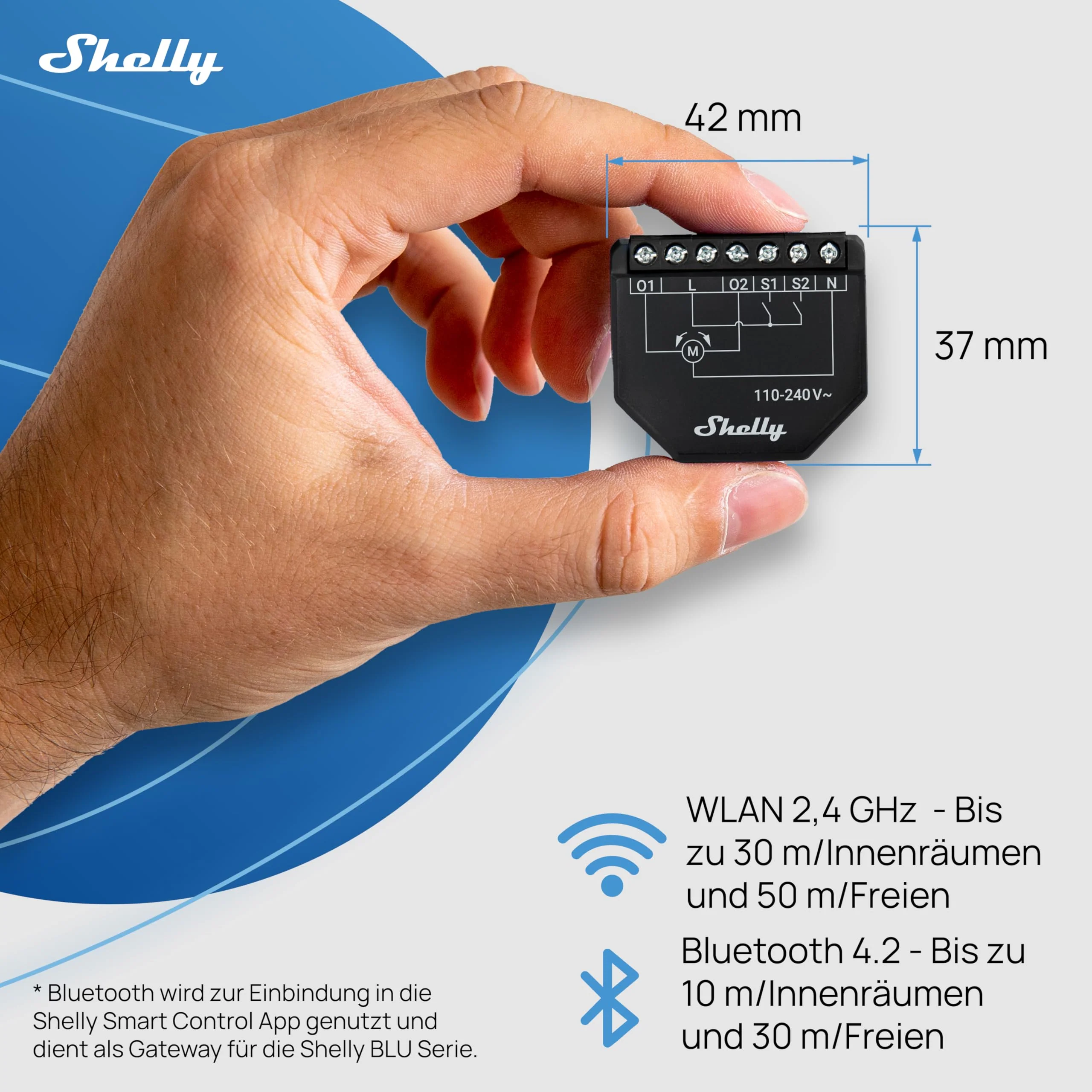 Shelly Shutter Wi-Fi Powered Smart Relay Switch, 2 Channels, 4A, Power Measurement, Roller Shutter Switch, Blinds, Home Automation, Remote Control, No Hub Required, Alexa & Google Home Shelly shutter - Image 3