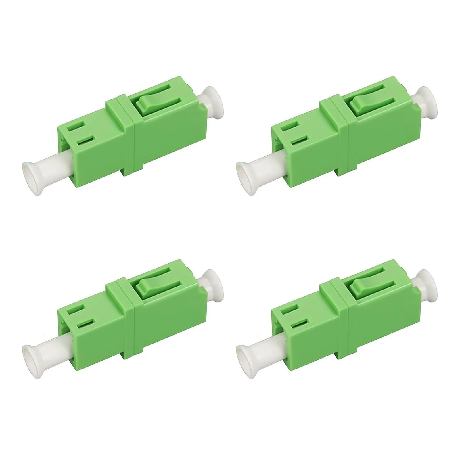 SHENGYIG Pack of 4 Fibre Optic Adapter, PC Singlemode Fibre Optic Coupling, Green LC-APC Female Simplex Single Mode, Ceramic Core, for Fibre Optic Communication System, Access Network