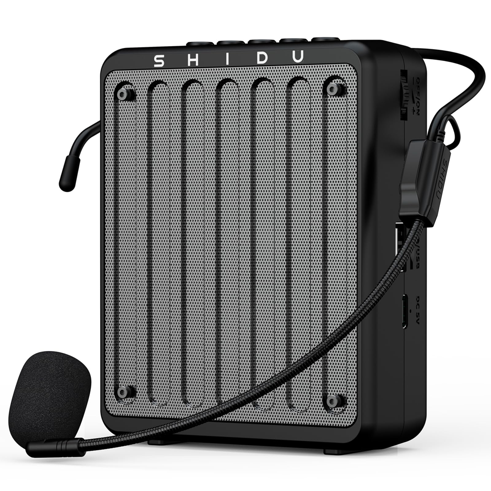 SHIDU Voice Amplifier, Voice Amplifier for Teachers, Portable Voice Amplifier with Headset Microphone, Personal Mini Voice Amplifier for Teachers Tour Guides Classroom Speaking Meetings Yoga (Black)