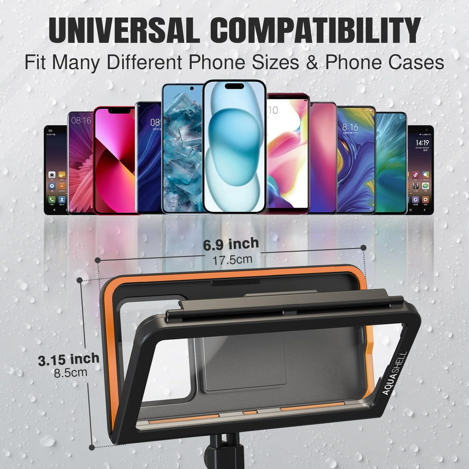 Shower Phone Holder Waterproof Phone Case Suction Cup Stand Wall Mount Anti-Fog Case for Bathroom Hot tub Accessories Bathtub Kitchen Mirror Compatible with iPhone & 4"-7" Cell Phones - Image 5