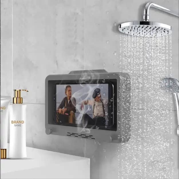 Shower Phone Holder Waterproof Shower Shower Phone Holder Bathtub Phone Holder Anti Fog Shower Phone Holder Shower Phone Shower Phone Case Bathroom Wall Mount 360 Rotate. (White) White - Image 5