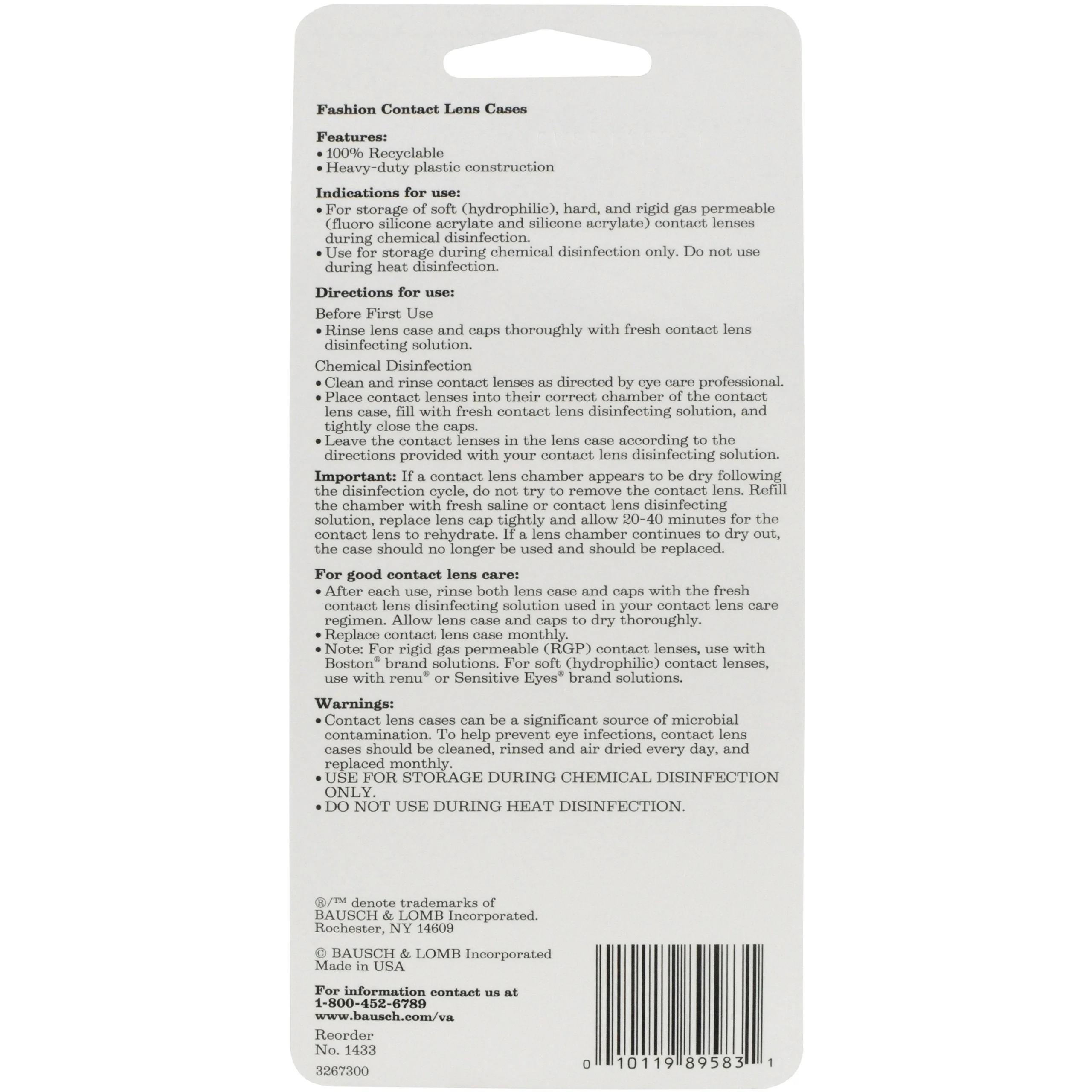 Sight Savers Contact Lens Case by Bausch & Lomb, Compact, Durable, Leak Proof, Pack of 3 - Image 2