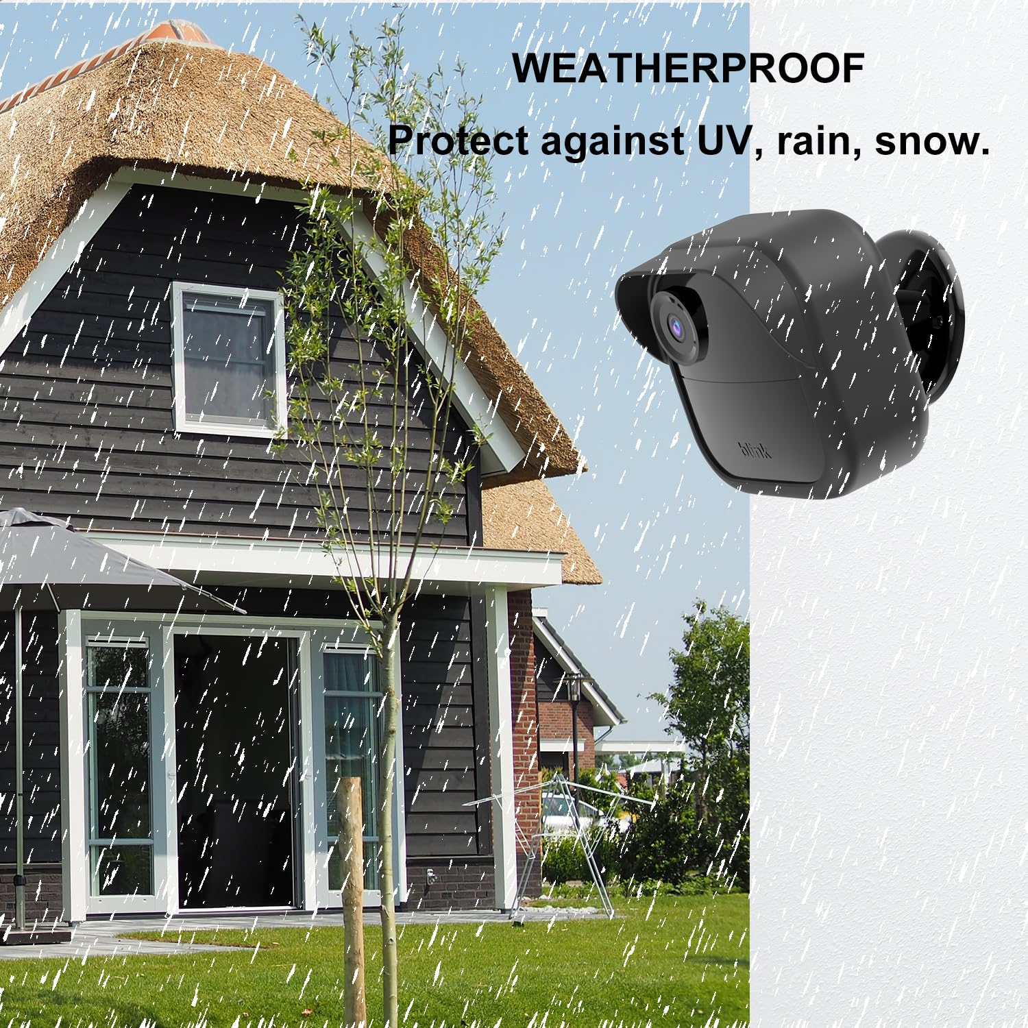 Silicone Case Cover for All-New Blink Outdoor 4 (4th Gen) - Weatherproof Protective Skin Cover with Hat Brim for All-New Blink Outdoor 4 Smart Security Camera (Black, 3 Pack) Black - Image 2