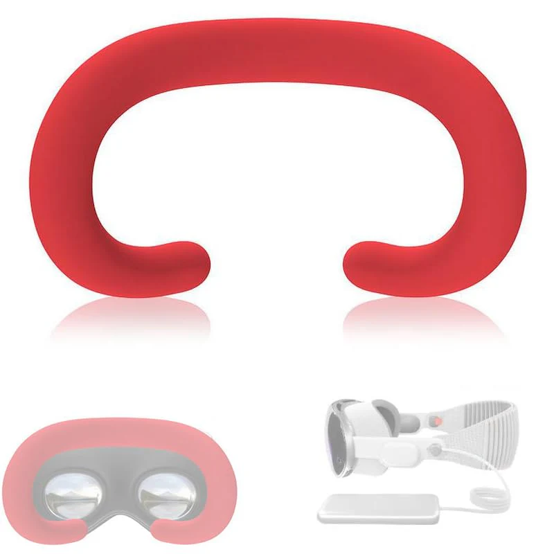 Silicone Eye Mask for Apple Vision Pro,Silicone Face Pad Cover,Sweat Proof, Light Leakage Proof,Replaceable VR Accessories (Red) Red