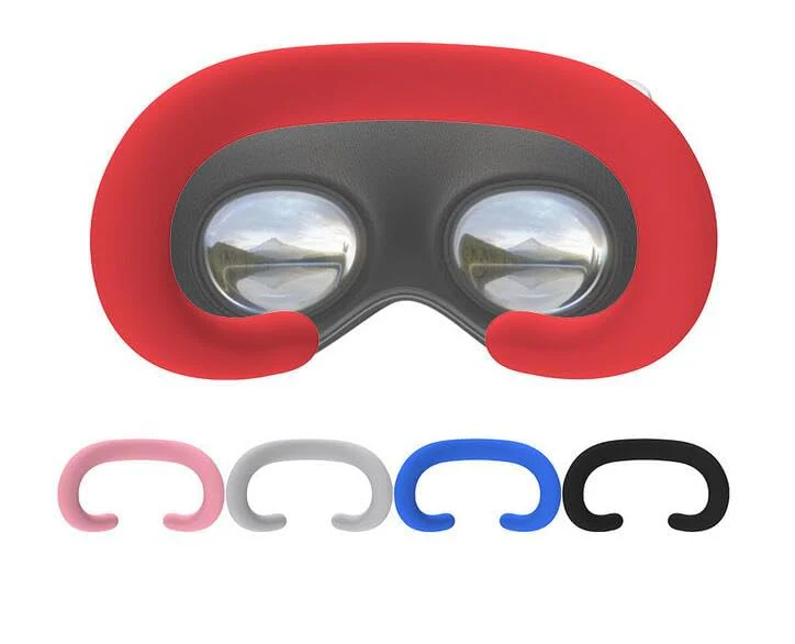 Silicone Eye Mask for Apple Vision Pro,Silicone Face Pad Cover,Sweat Proof, Light Leakage Proof,Replaceable VR Accessories (Red) Red - Image 4