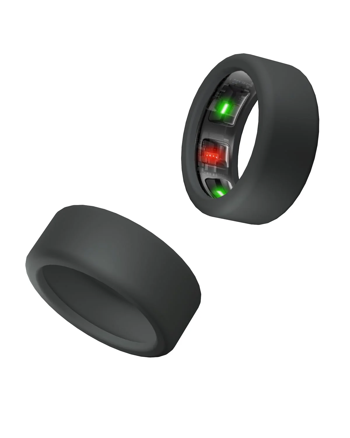 Silicone Ring Cover Compatible with Oura Ring Protector, Elastic Case for Oura Ring Gen 4/3 Working Out - Patent Protected (Black+Black, S for 678910) Black+Black