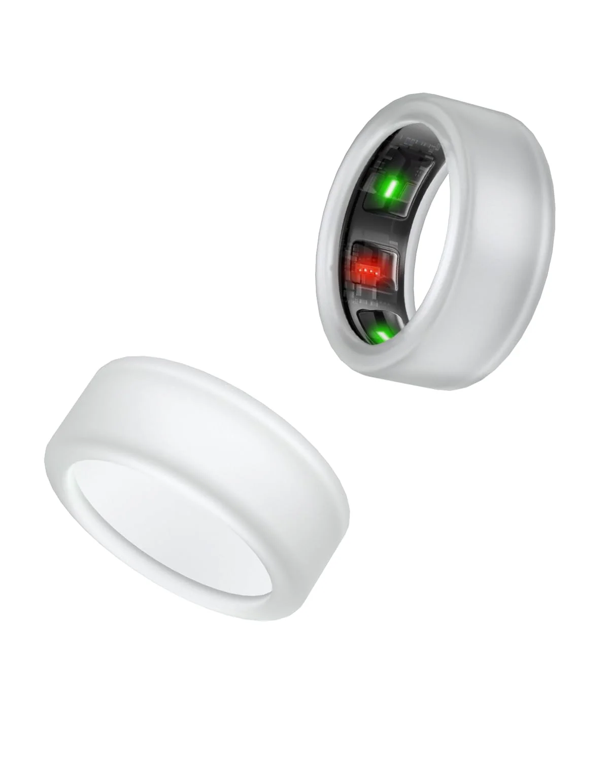 Silicone Ring Cover Compatible with Oura Ring Protector, Elastic Case for Oura Ring Gen 4/3 Working Out - Patent Protected (Transparent+Transparent, M for 11/12/13) Transparent+Transparent
