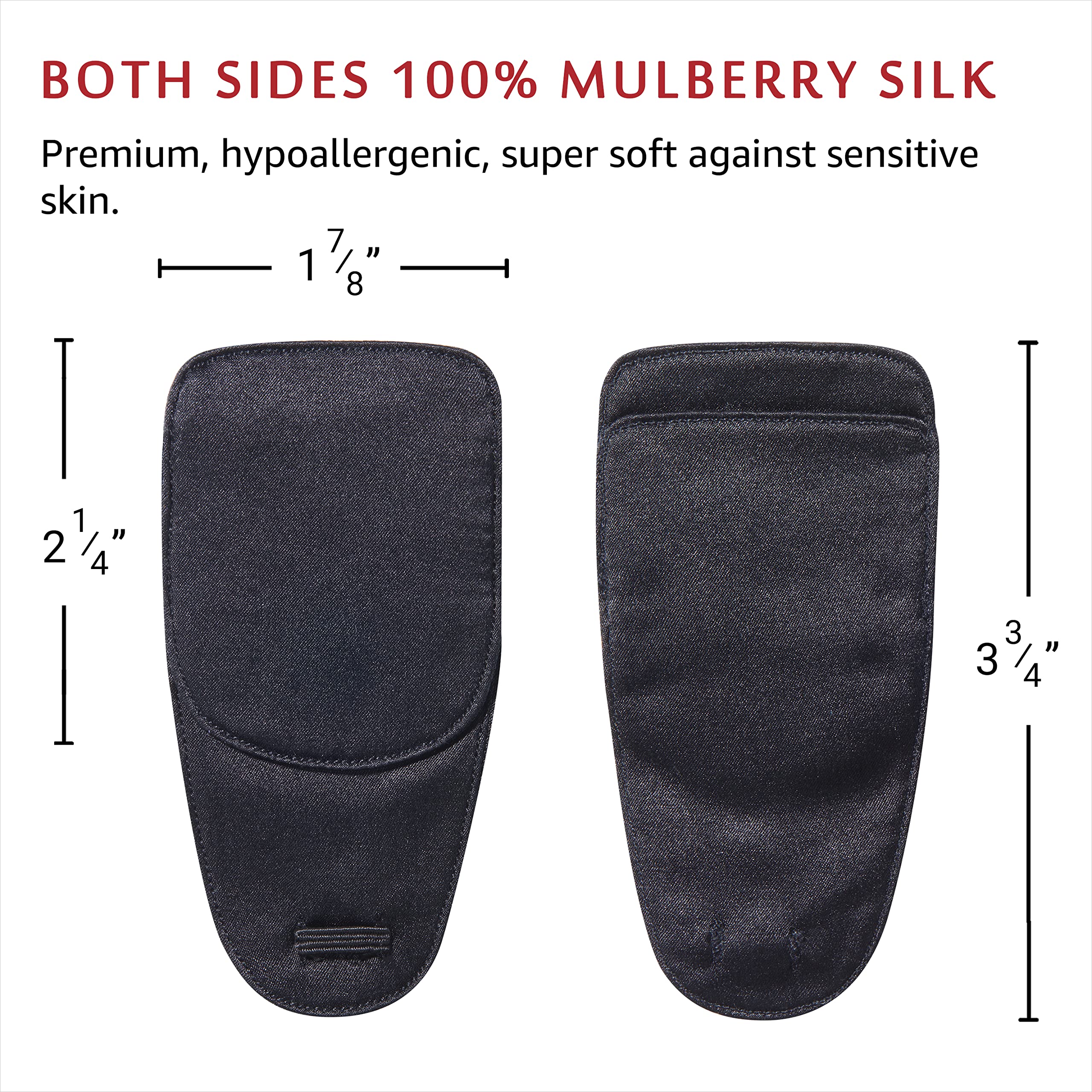 Silk Eye Patch for Adults Kids Glasses to Cover Either Eye (Medium, Black) Medium (Pack of 1) Pure Black - Image 3