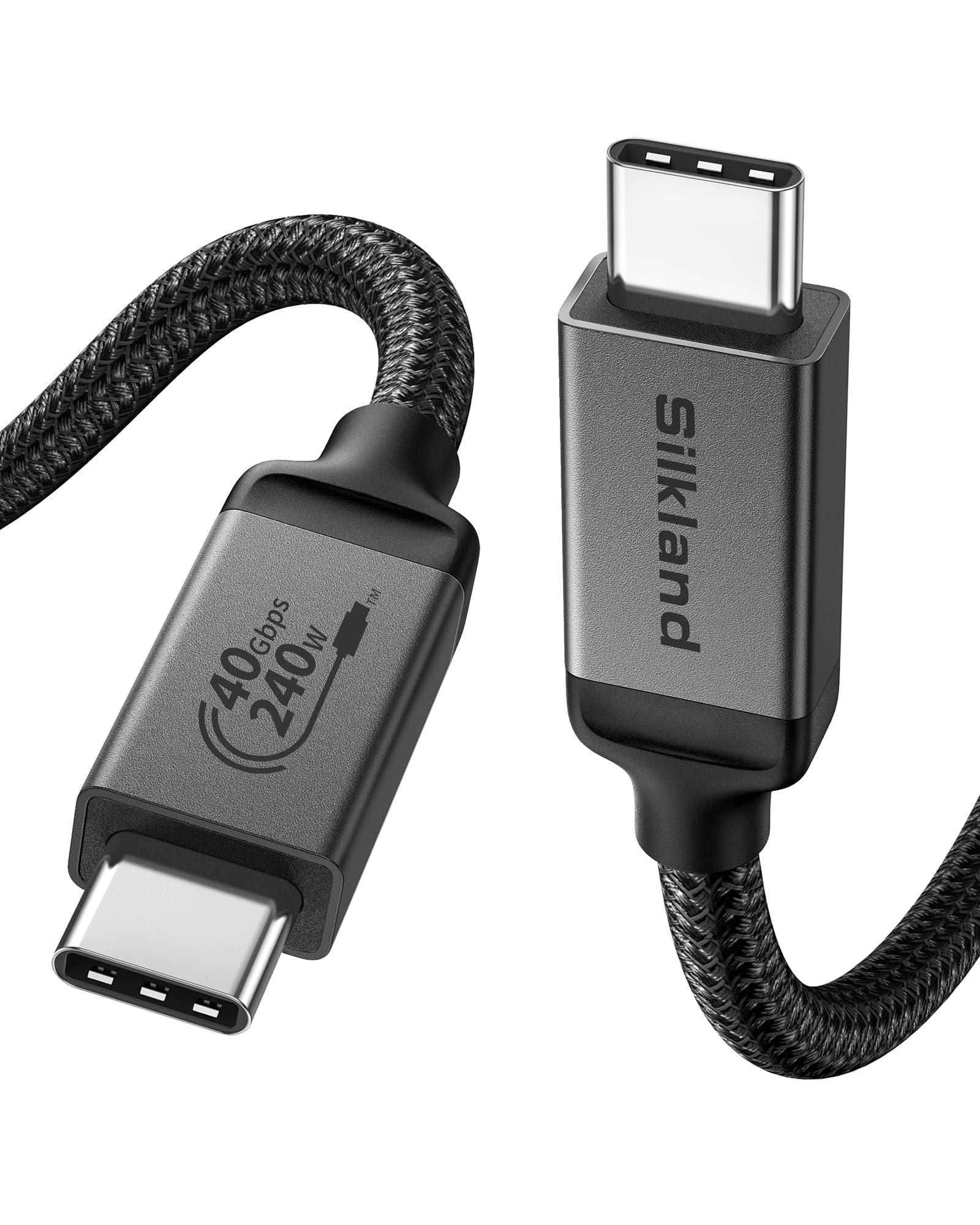 Silkland USB 4 Cable for Long Thunderbolt 4 Cable 10FT, 40Gbps/8K Display/240W Charging, USB C Thunderbolt 3 Cable 3M, USB C Monitor Cable Compatible for MacBook, Dock, iPhone 16/15, ARZOPA, KYY, SSD