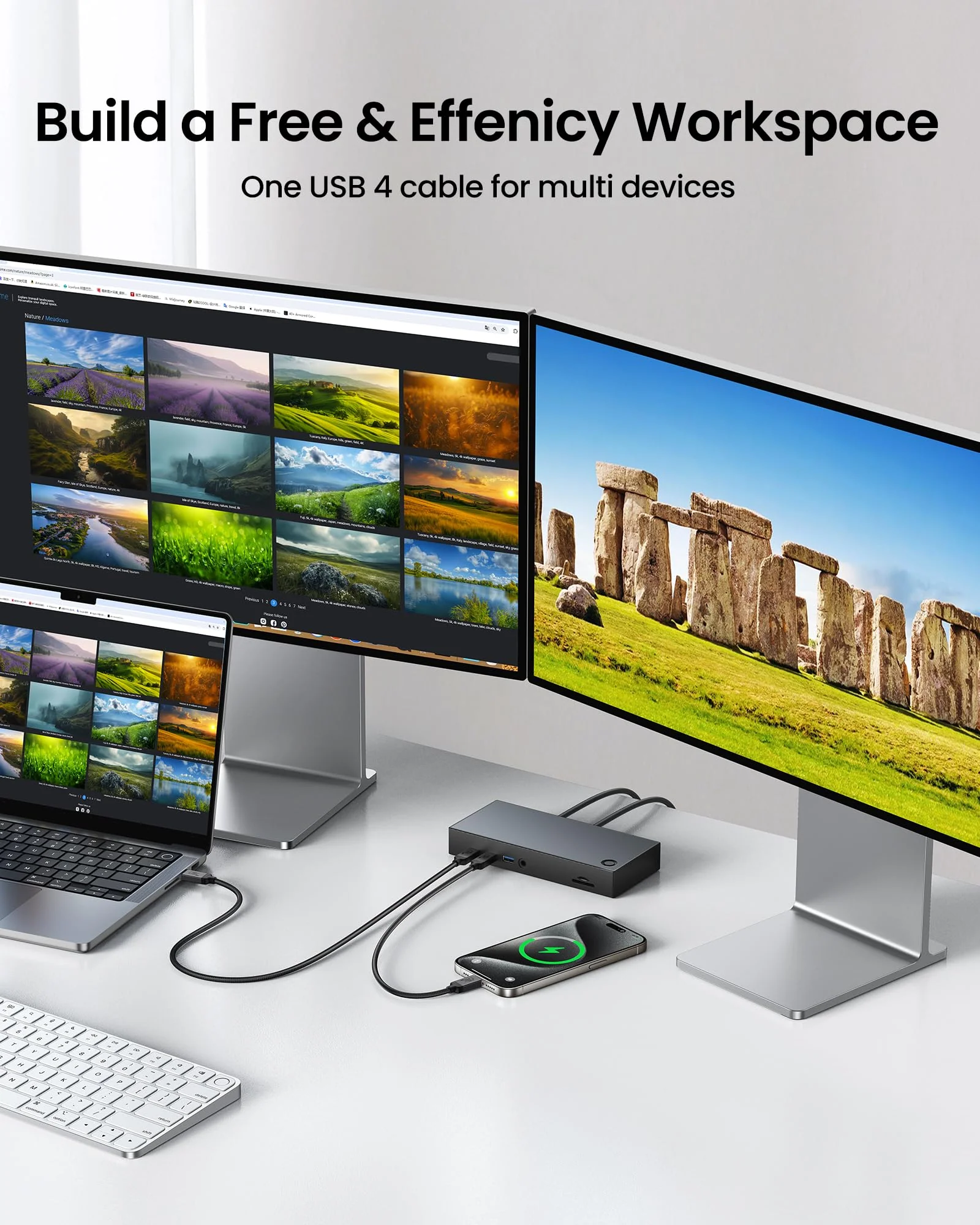 Silkland USB 4 Cable [USB-IF Certified] for Thunderbolt 4 Cable, 40Gbps Data Sync, 8K/5K@60Hz, 240W, USB C Thunderbolt Cable 3.3FT/1M, Compatible for MacBook, SSD, iPhone 16/15, Docking, eGPU, Monitor - Image 7