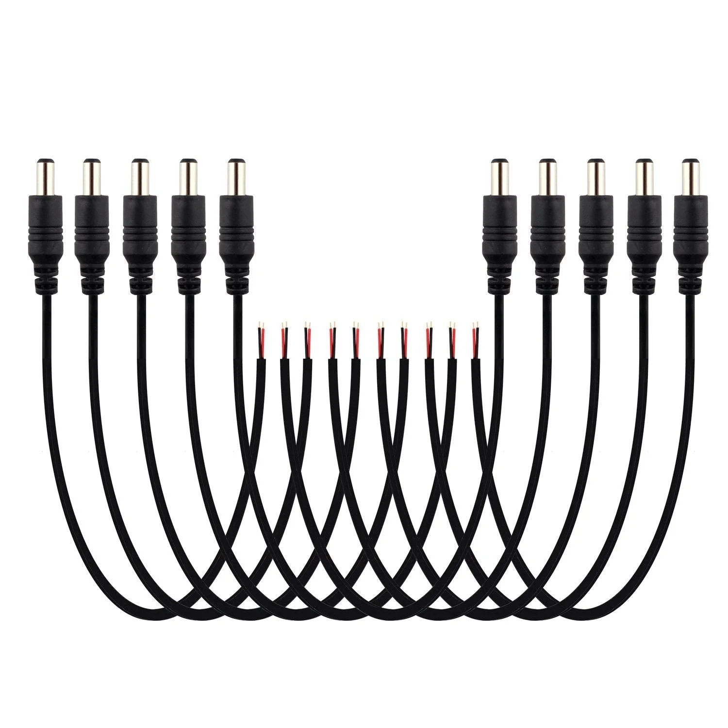 SIM&NAT Male DC 2.1mm x 5.5mm Wire Power Pigtails Adapter Barrel Plug Socket Cables for CCTV Security Camera, DVR, Car Rearview Monitor System Video, LED Strip Light, Surveillance (20 inch / 50 cm)