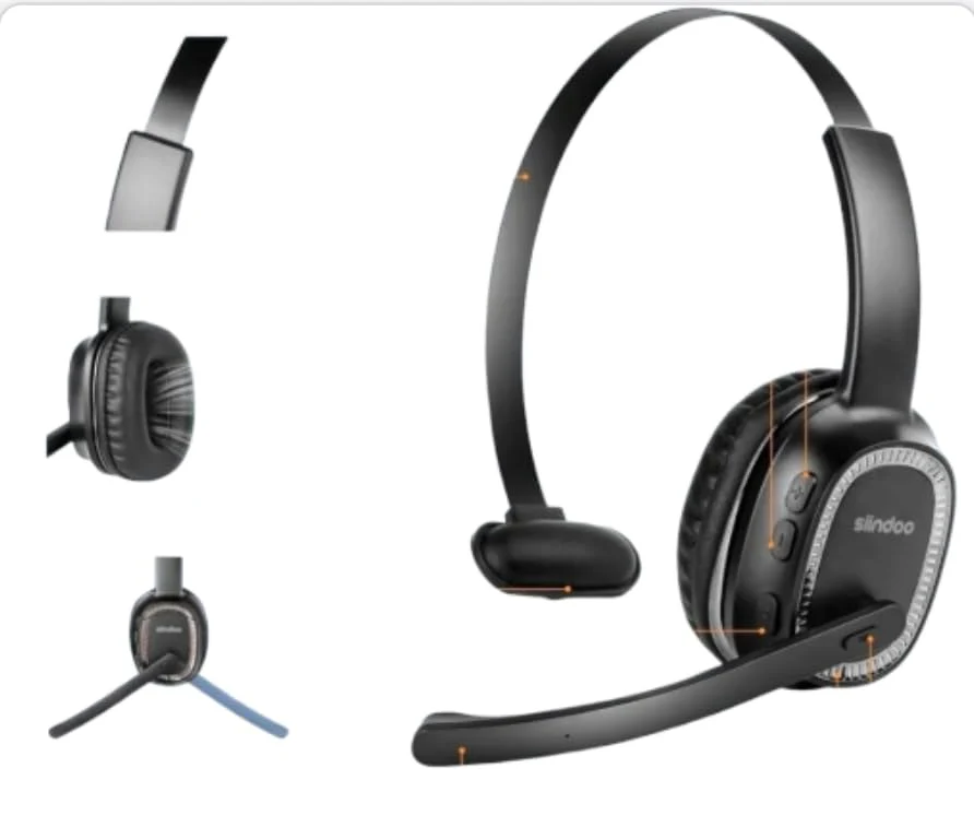Sindoo,Trucker Wireless Bluetooth Headset, On-Ear, Noise-Cancelling Headphones, Lightweight, Single Earpiece,35+HRS Talk Time, 33FT Range, For Trucker, Office Work, PC,Phones, Dual Device Connectivity - Image 2