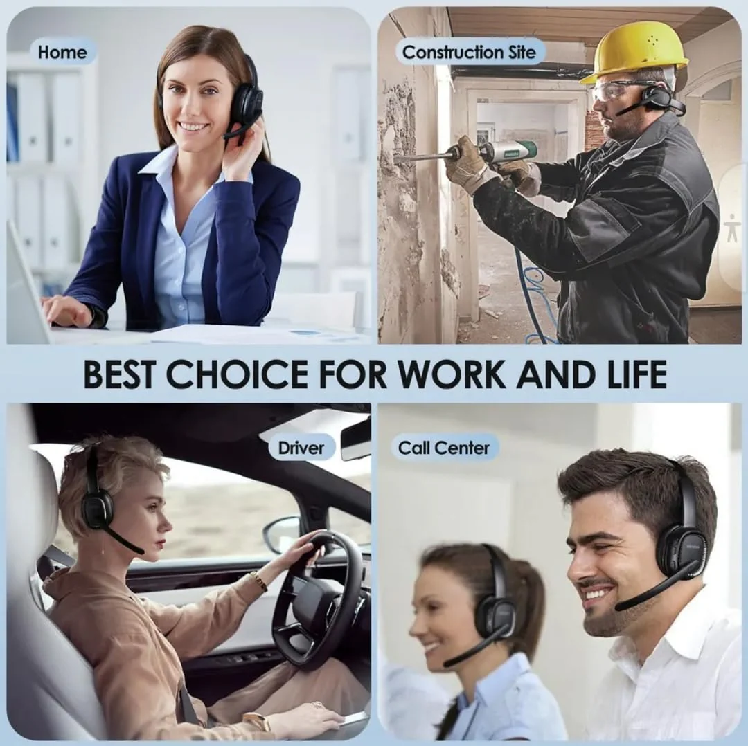 Sindoo,Trucker Wireless Bluetooth Headset, On-Ear, Noise-Cancelling Headphones, Lightweight, Single Earpiece,35+HRS Talk Time, 33FT Range, For Trucker, Office Work, PC,Phones, Dual Device Connectivity - Image 5