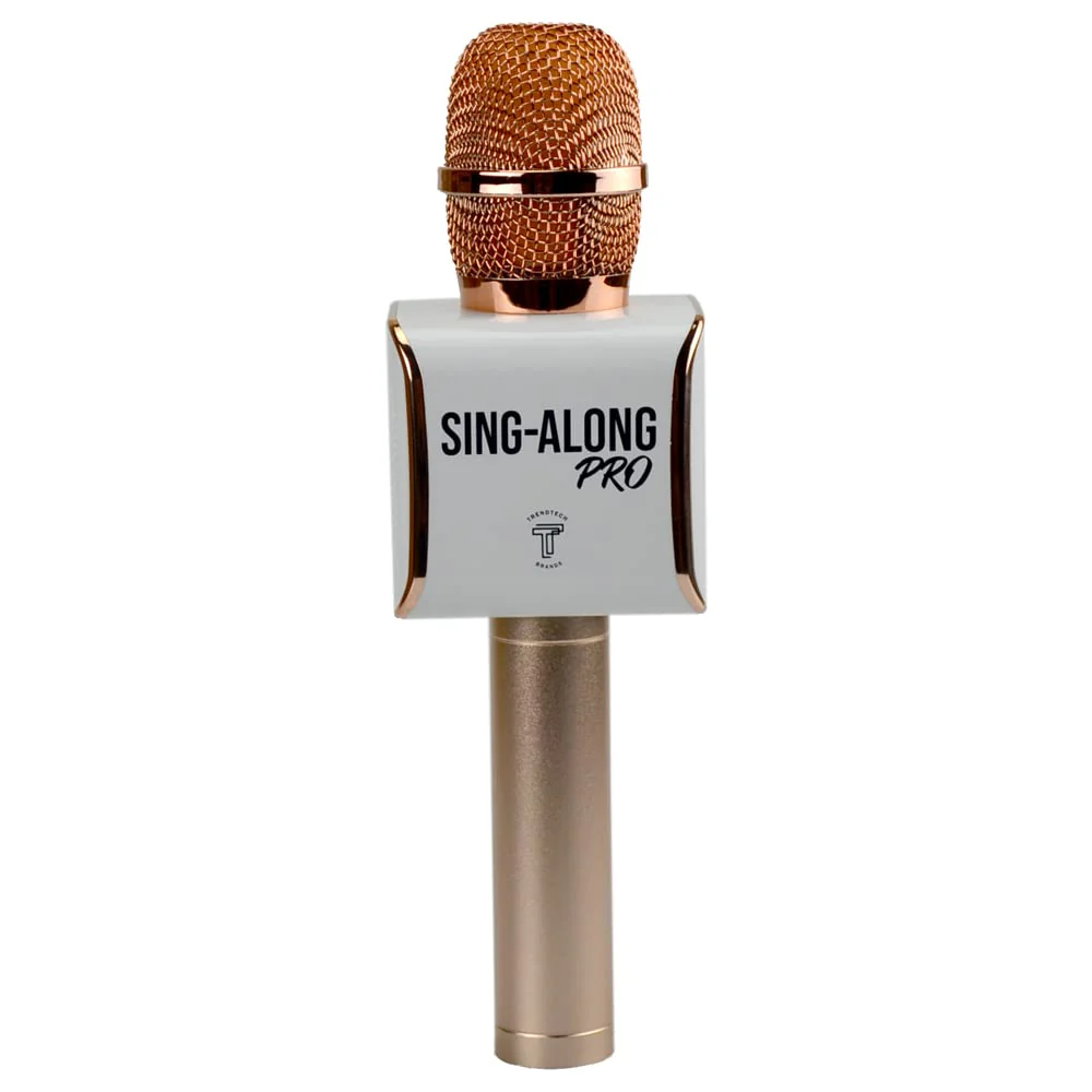 Sing-Along PRO Bluetooth Microphone - Wireless Karaoke Mic for Kids & Adults - Portable Home Karaoke Mic with Stereo Audio (Rose Gold) Rose Gold
