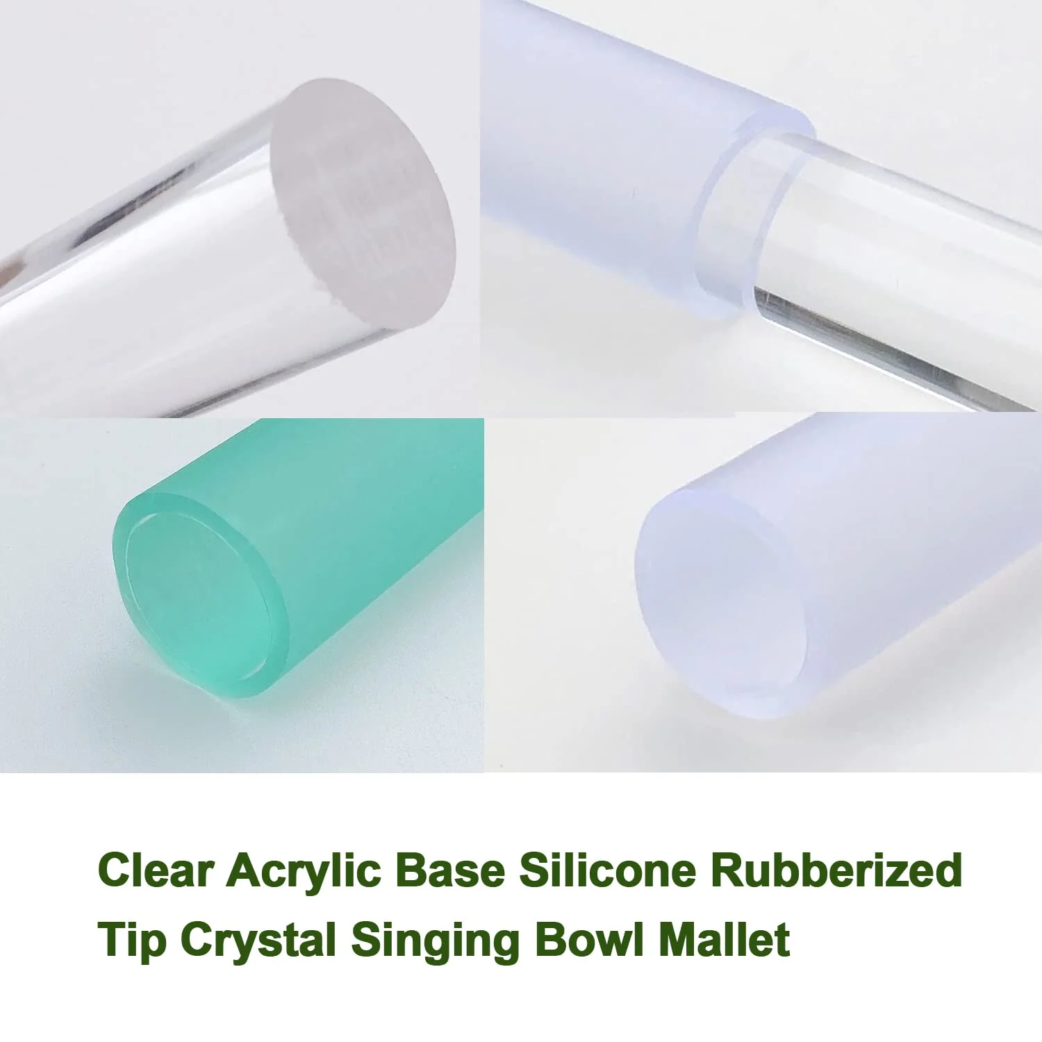 Singing Bowl Mallet Clear Acrylic Base Rubber Striker Mallet for Playing Quartz Crystal Singing Bowl with Bundle Pocket (Clear) - Image 6
