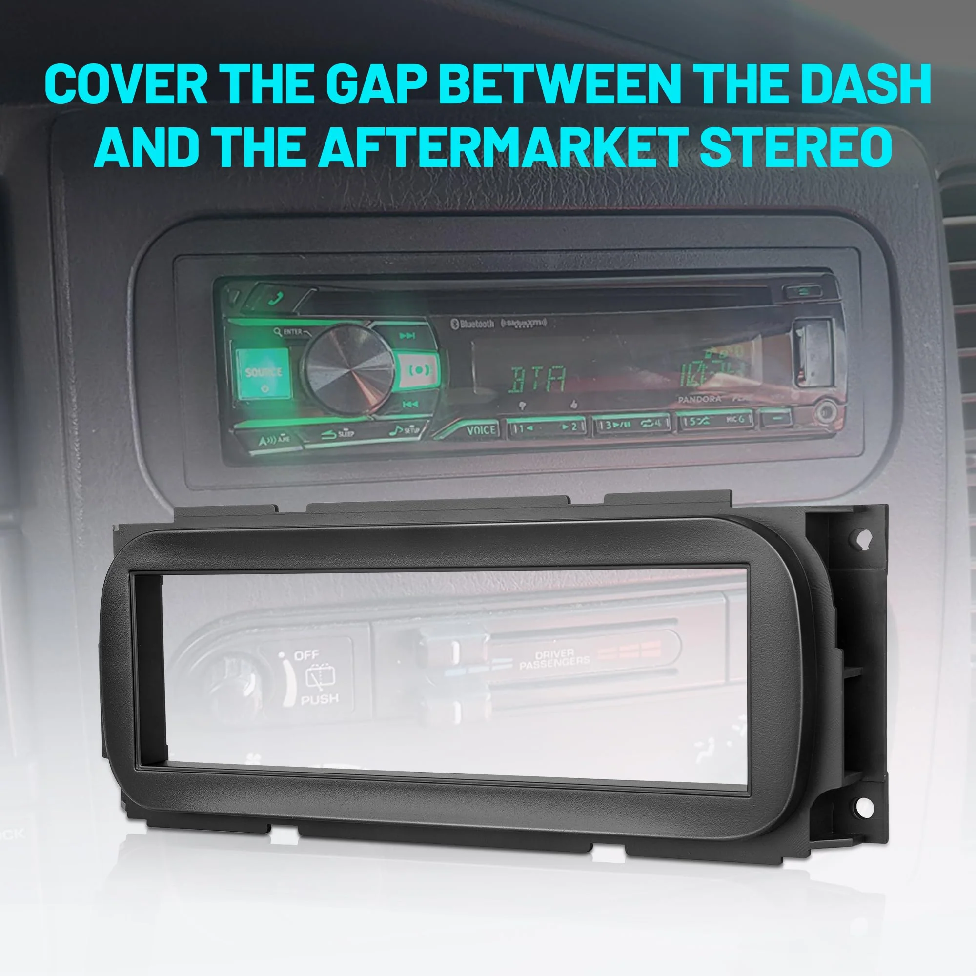 Single DIN Radio Dash Kit W/Radio wiring Antenna Adapter for Select 2002-2007 Chrysler/Dodge/Jeep, Single Din Radio Mount Housing Bracket Trim Bezel Kit Installation Aftermarket Stereo - Image 6