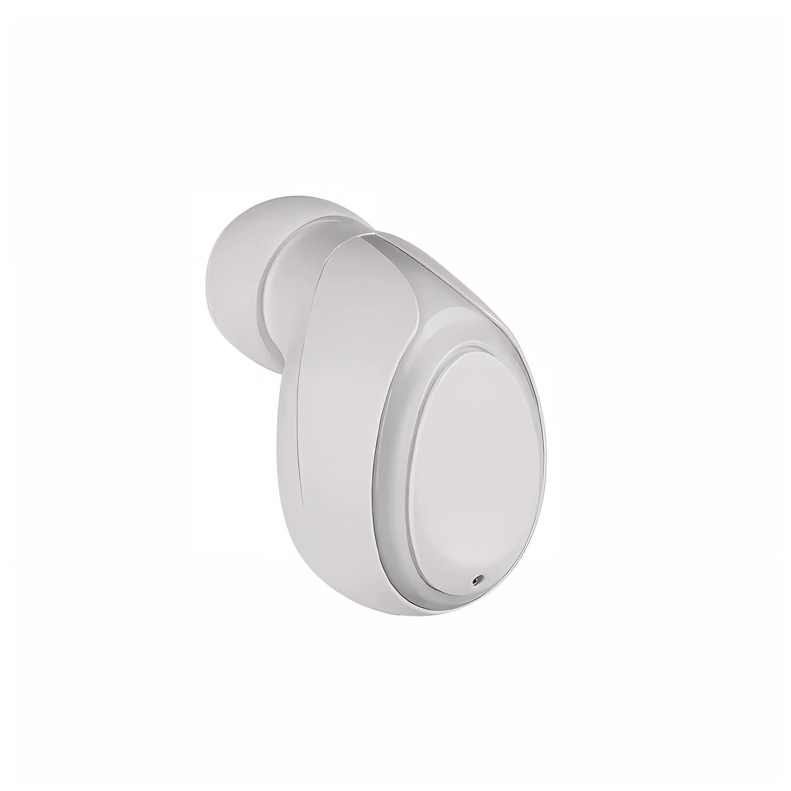 Single earbud 6 hours play time, single earbud bluetooth, Hands-free car sports headphones with microphone, mobile phone bluetooth headphones for iOS Android smartphones, PC TV, audiobooks. (white) White