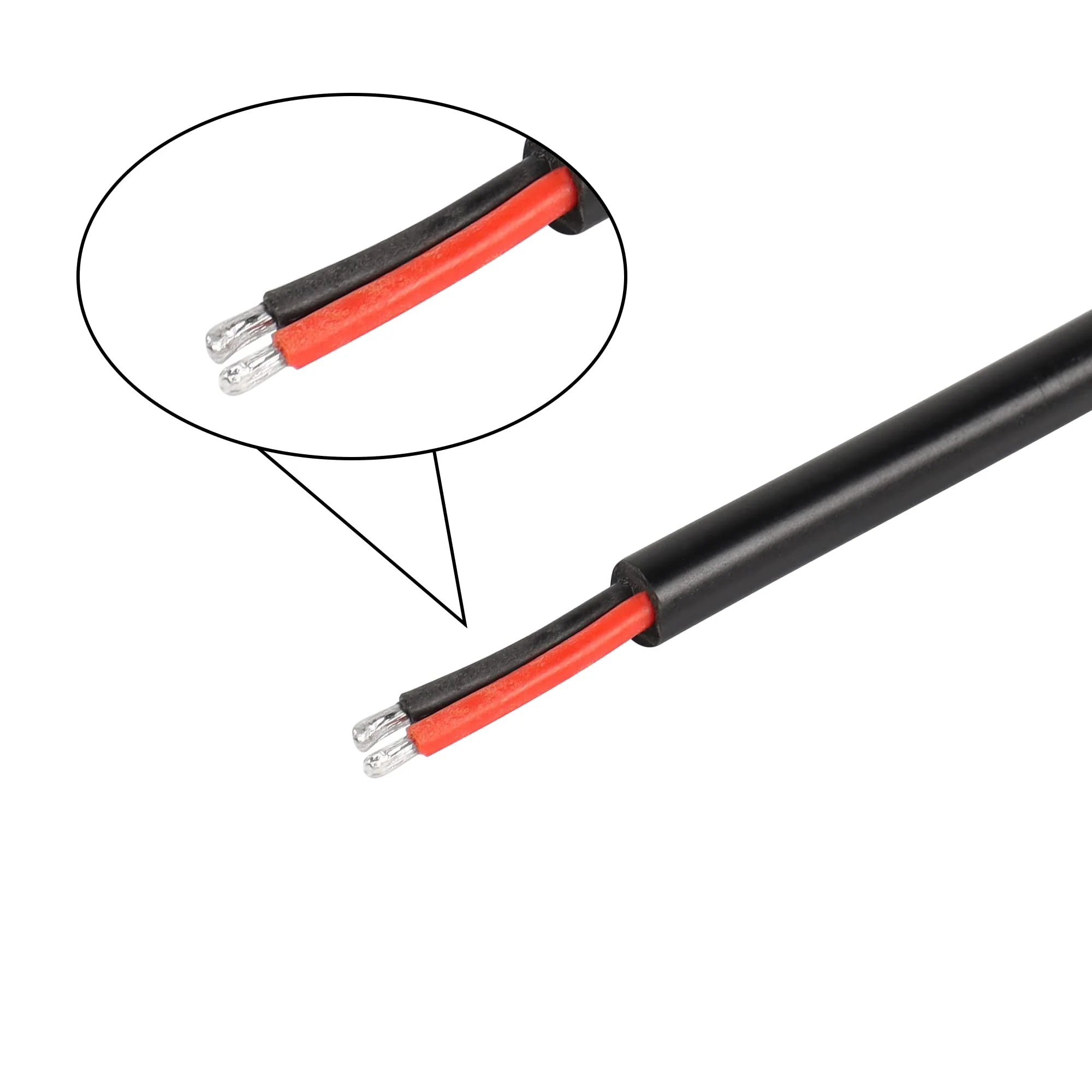 SinLoon 2 Pack DC5521 Power Pigtails Cable, 12V 90 Degree DC 5.5mm x 2.1mm Male Plug to Bare Wire Open End Power Supply Repair Cord 16AWG, for Monitors, LED Strip Light,CCTV Security Camera (3.3FT) - Image 3
