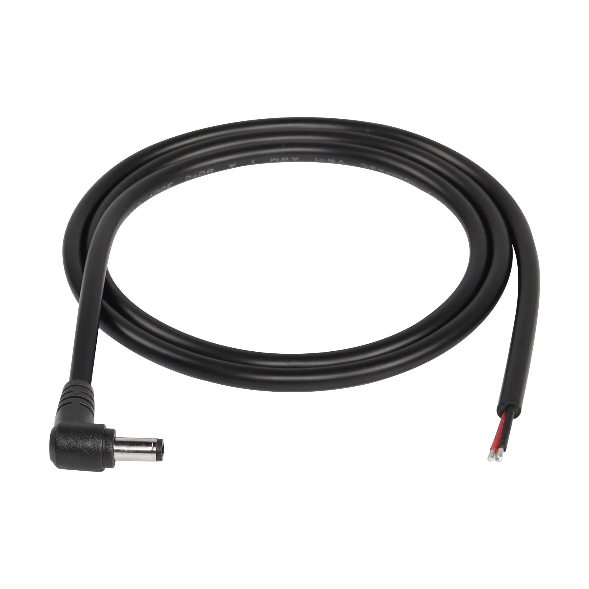 SinLoon 2 Pack DC5521 Power Pigtails Cable, 12V 90 Degree DC 5.5mm x 2.1mm Male Plug to Bare Wire Open End Power Supply Repair Cord 16AWG, for Monitors, LED Strip Light,CCTV Security Camera (3.3FT) - Image 5