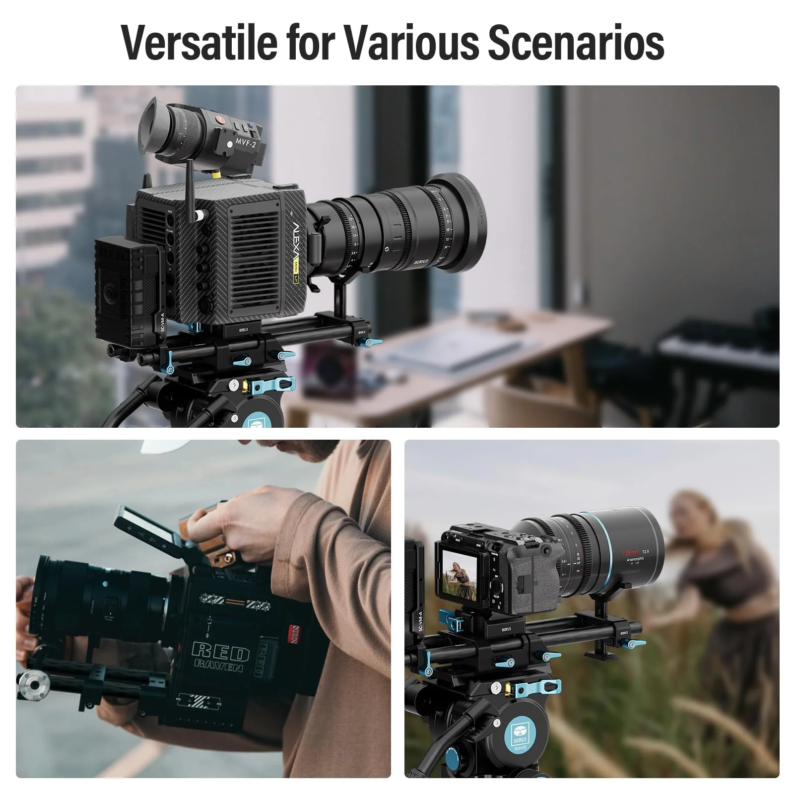 SIRUI 15mm Carbon Fiber Rod, Universal 12"/30cm Camera Rail Rods for 15mm Rod Rail Support System, Follow Focus, Should Rig, AM-CR300, Pack of 2 - Image 7