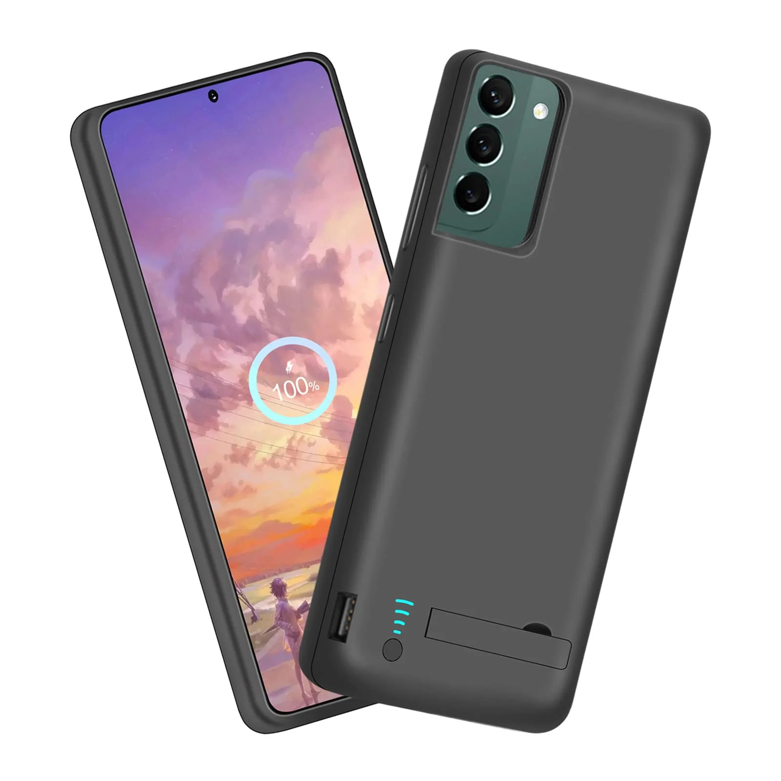 Sitong [Upgraded Battery Case for Samsung Galaxy S22, 4800mAh Rechargeable Extended Battery Charging Charger Case, Add 100% Extra Juice, Not for S22+ or S22 Ultra (6.1 inch) Black