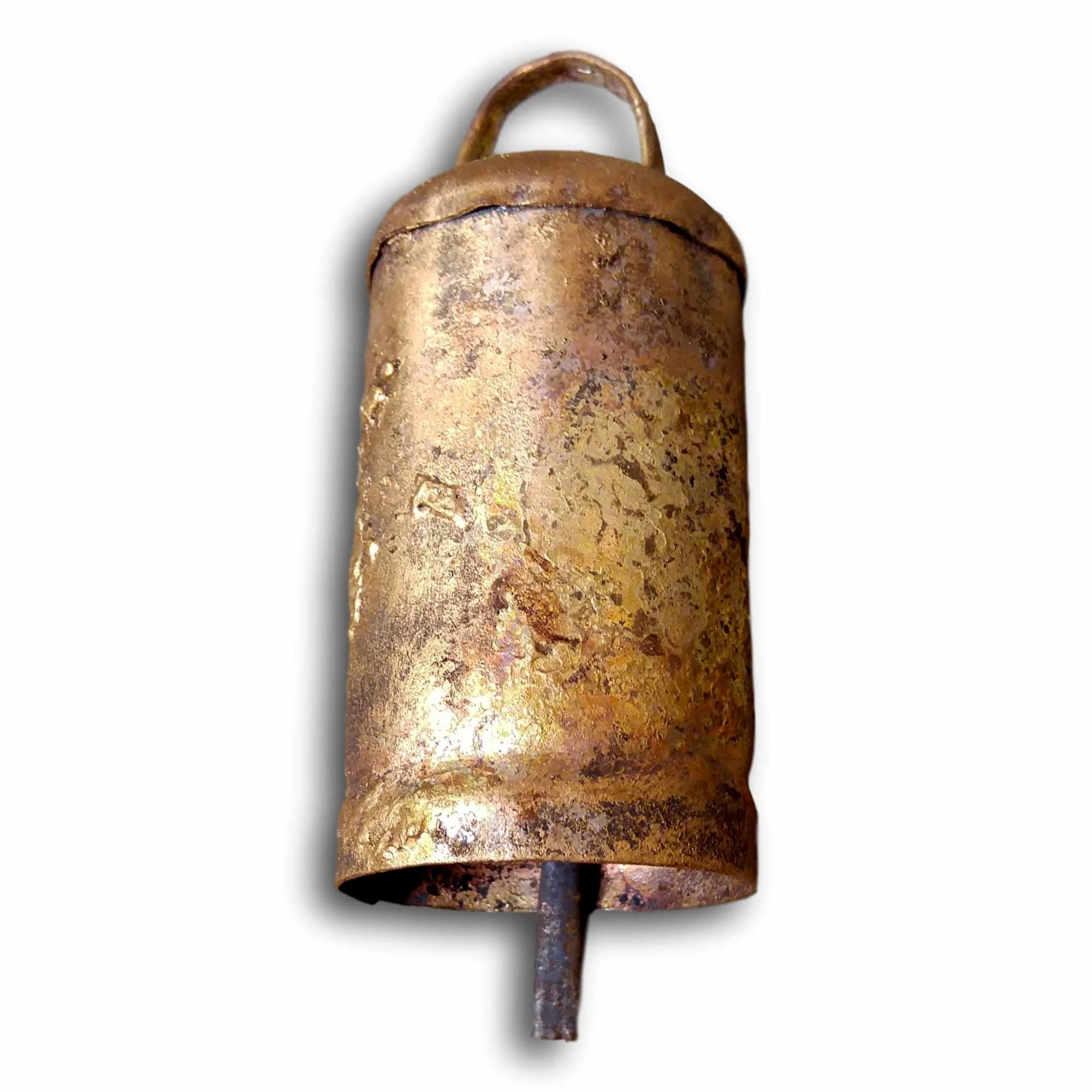 Six 4 inches high Rounded Top Tin Bells with Metal Striker Bell Chime Rounded Top Gold