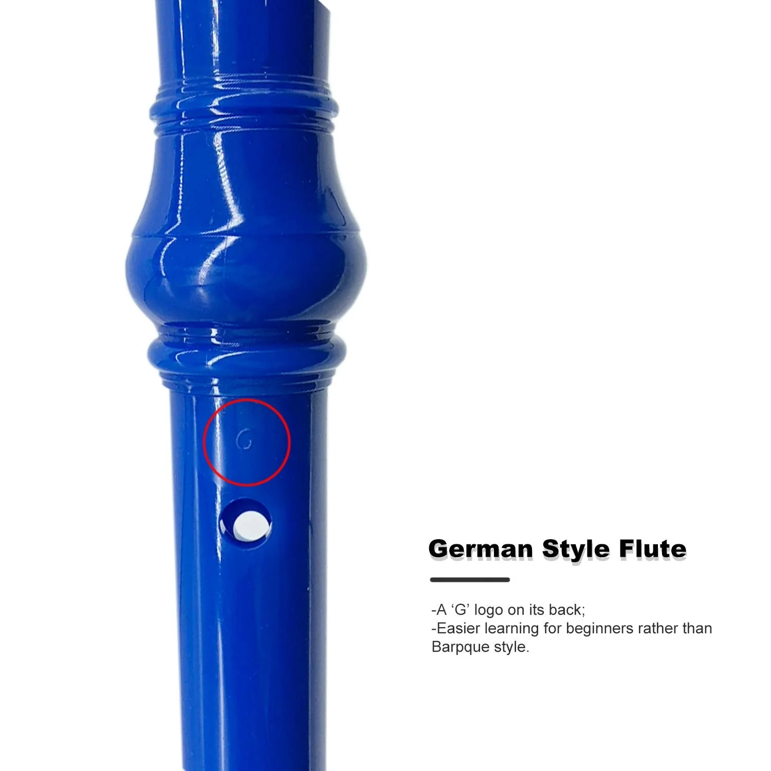 SJOYS ENGIEGEE 8-Hole Soprano Descant Recorder Kids Music Flute with Cleaning Rod & Case Bag For School Student Home Entertainment Blue - Image 4