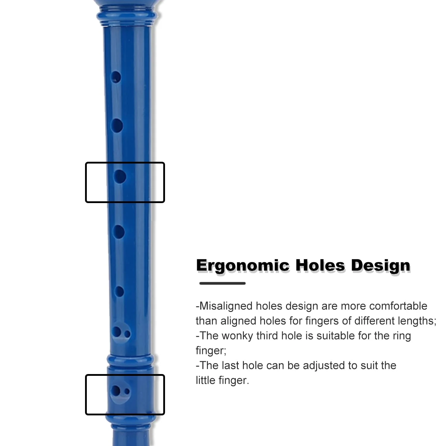 SJOYS ENGIEGEE 8-Hole Soprano Descant Recorder Kids Music Flute with Cleaning Rod & Case Bag For School Student Home Entertainment Blue - Image 5