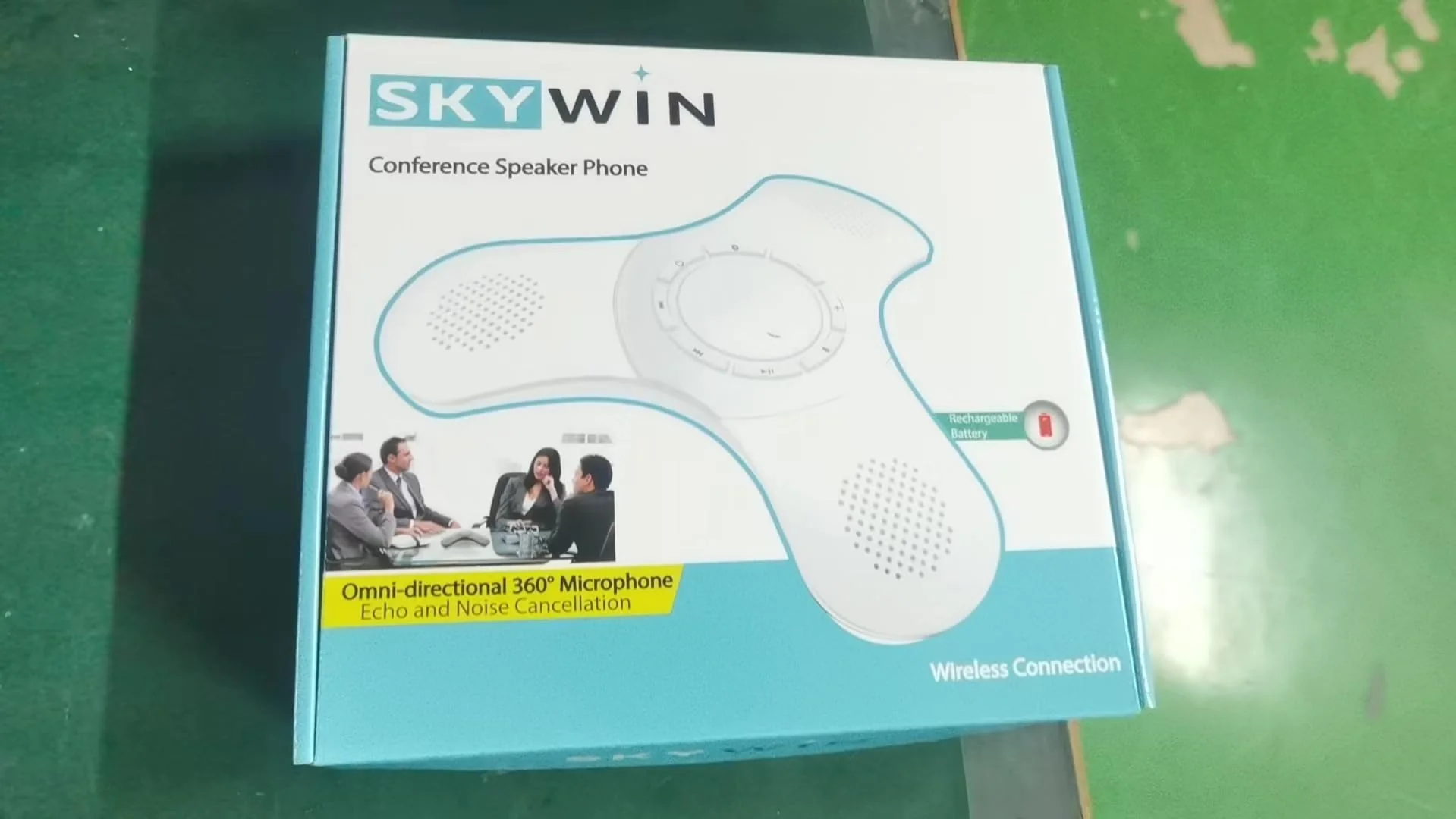 Skywin Bluetooth Conference Speaker with Microphone - Wireless Conference Call USB Speakerphone for Mobile Phone and Computer, High Sensitive Omnidirectional 360° with Noise Canceling (White) 1 Pack (White) - Image 7