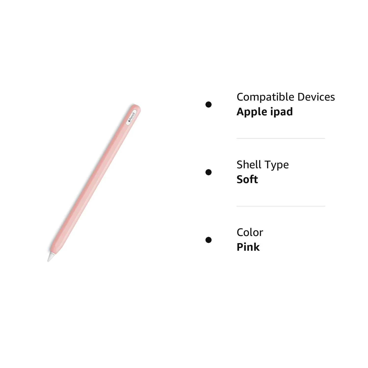 Slim Soft Silicone Sleeve Case Compatible with Apple Pencil 2nd Generation Only, Protective Grip Cover Skin for iPad Apple Pencil 2nd Gen (Pink) Pink - Image 8