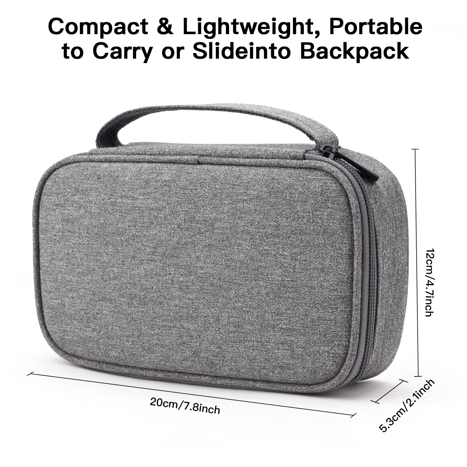 Small Electronics Travel Case, Portable Carrying Organizer Pouch Bag for Charger & Cords/Cables/Power Bank/Hard Drive (Small, Dark Grey) Dark Gray - Image 2