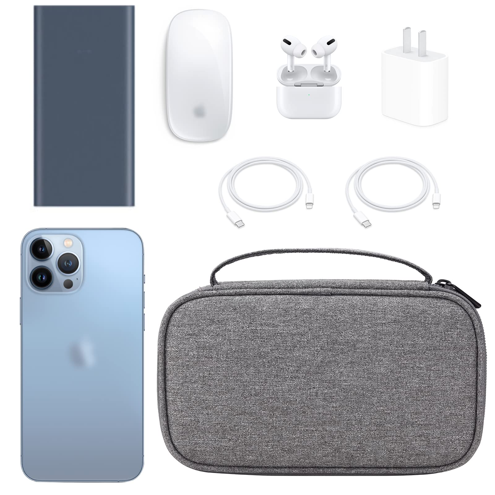 Small Electronics Travel Case, Portable Carrying Organizer Pouch Bag for Charger & Cords/Cables/Power Bank/Hard Drive (Small, Dark Grey) Dark Gray - Image 5