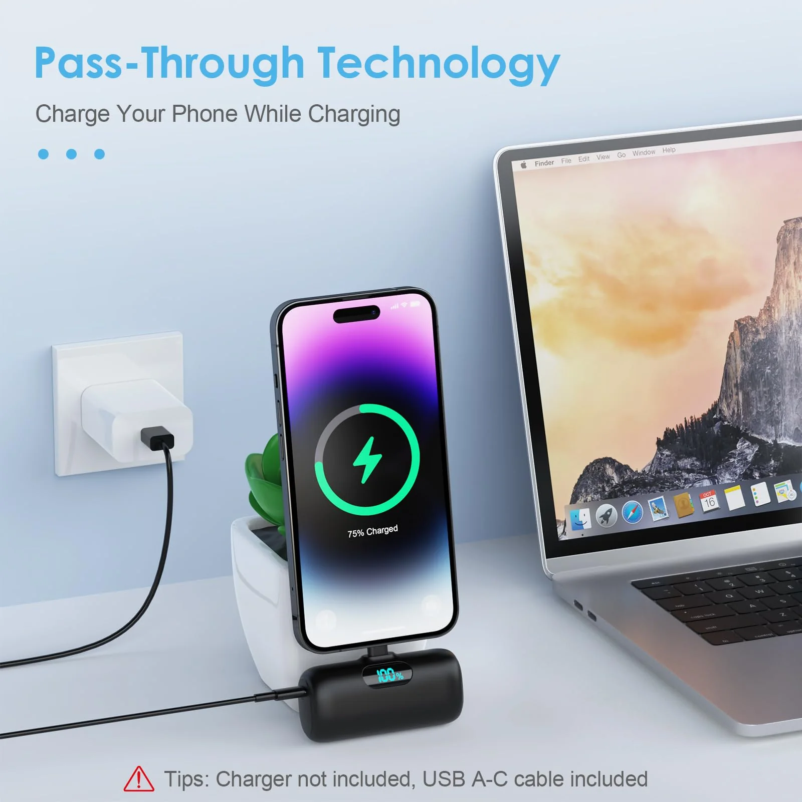 Small Portable Charger for iPhone,Upgraded 5000mAh PD Fast Charging Power Bank,Mini Battery Pack Backup Charger Compatible with iPhone 14/14 Pro Max/13/13 Pro/12 Pro/11/XS/XR/X/8/7/6 etc-Black A-Black - Image 2