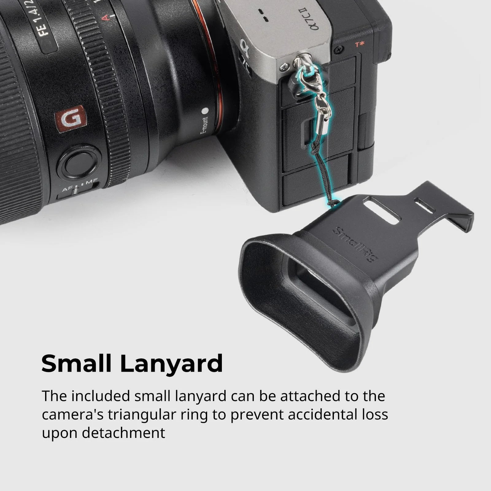 SMALLRIG A7CII A7CR Camera Viewfinder Eyecup, Viewfinder Eye Cup with Small Lanyard, Soft Silicone Material, Improving Shooting Stability, for Sony Alpha 7C II/Alpha 7CR - 4819 - Image 6