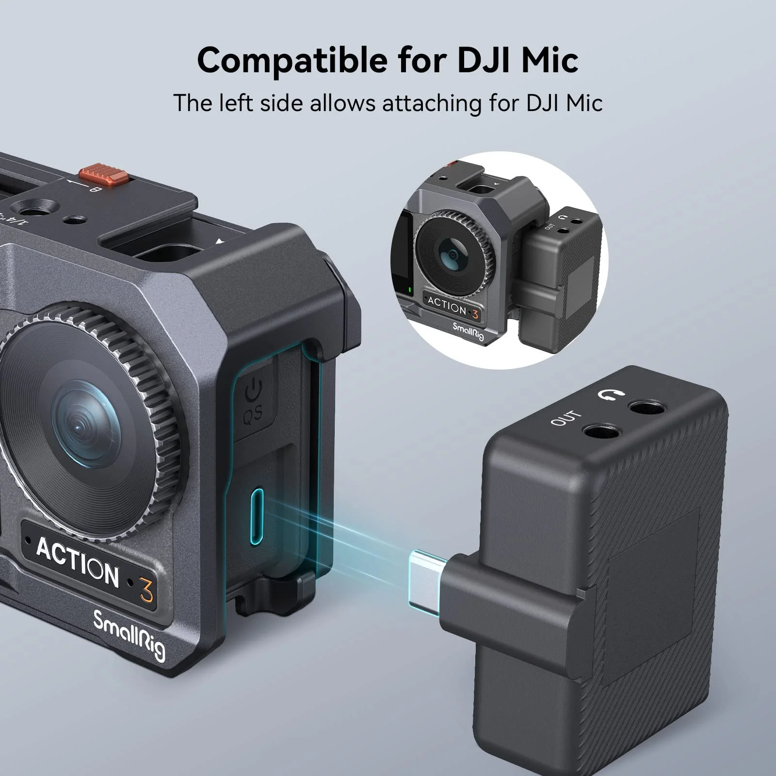 SMALLRIG Action 3 Action 4 Camera Cage for DJI, Protective Cage Compatible for DJI Mic, Protective Frame for DJI Osmo Action 3 Action 4-4119B - Image 4