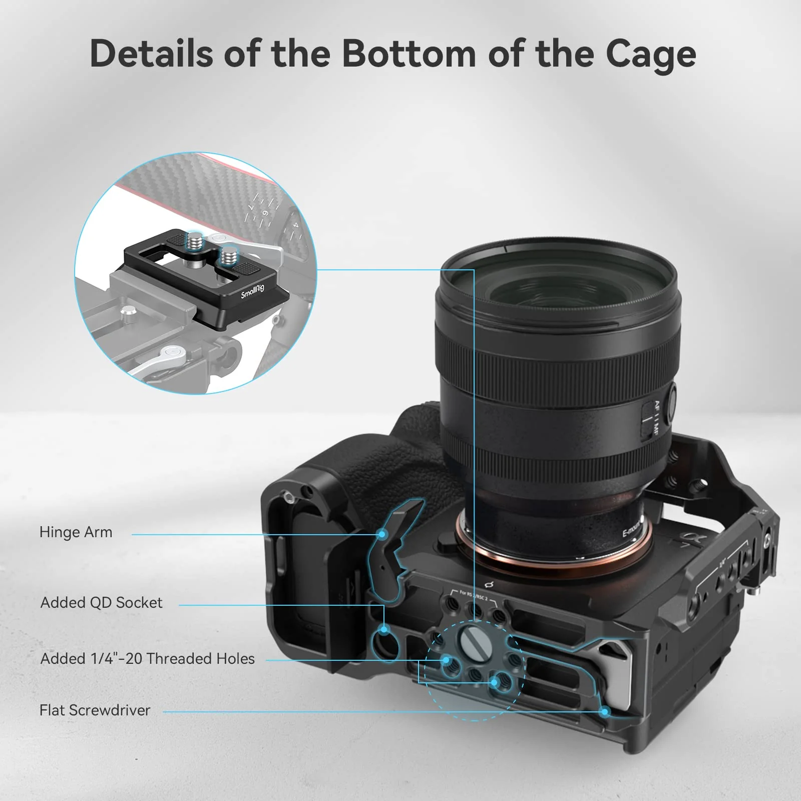 SmallRig Full Camera Cage for Sony Alpha 7R V/Alpha 7 IV / A7R IV/Alpha 7 S III/Alpha 1-3667B - Image 6