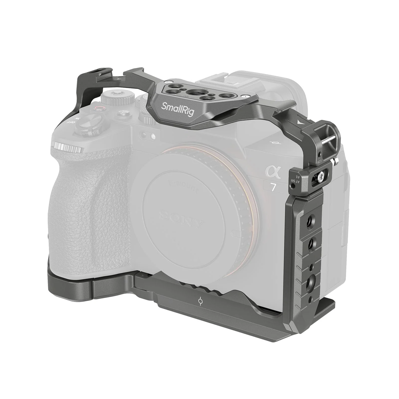 SmallRig HawkLock Quick Release Cage for Sony A7R V/A7 IV/A7S III/A7R IV/A1, Camera Cage with Cold Shoe/NATO Rail/Quick Release Plate for Arca, Full Access & Anti-Scratch Design - 4481