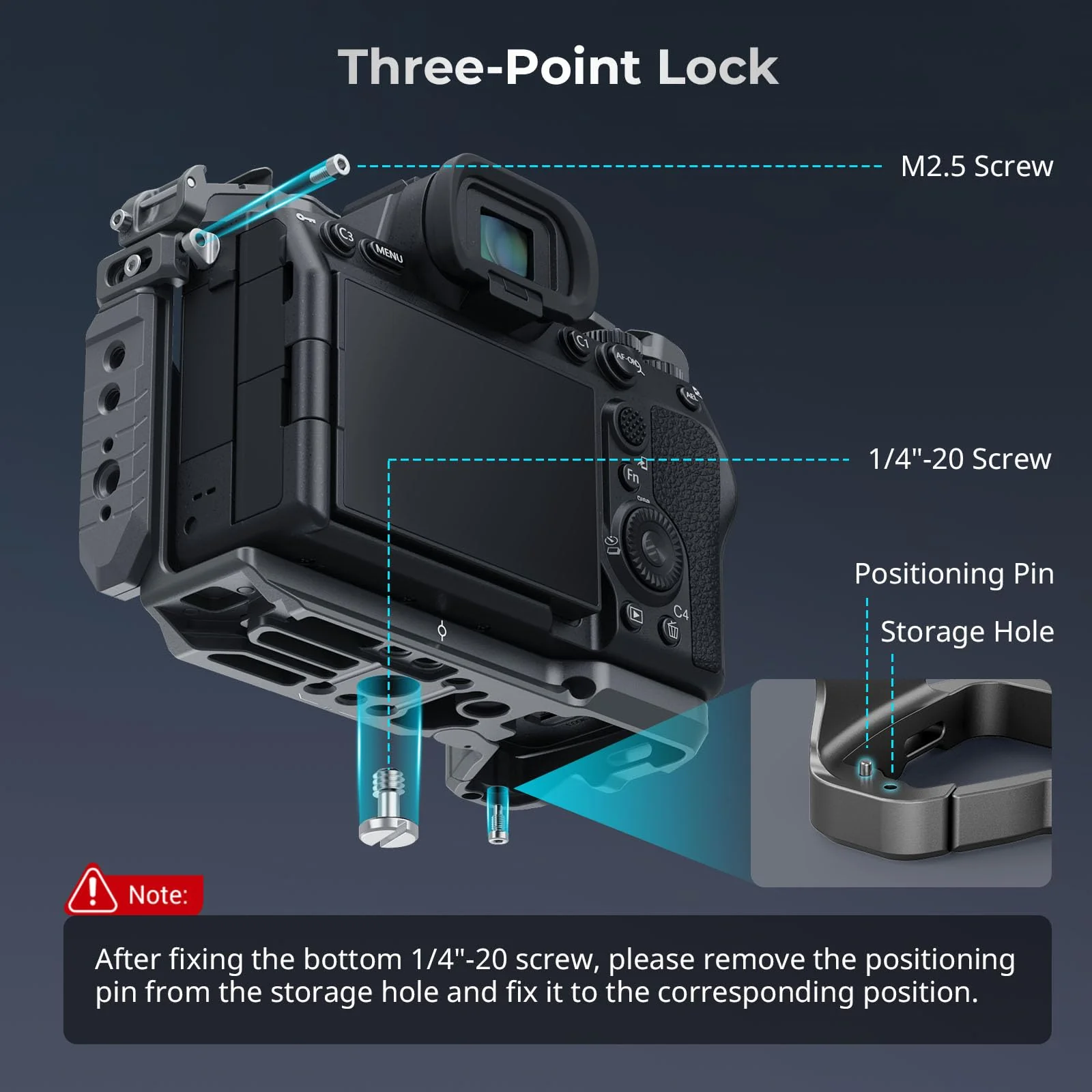 SmallRig HawkLock Quick Release Cage for Sony A7R V/A7 IV/A7S III/A7R IV/A1, Camera Cage with Cold Shoe/NATO Rail/Quick Release Plate for Arca, Full Access & Anti-Scratch Design - 4481 - Image 4
