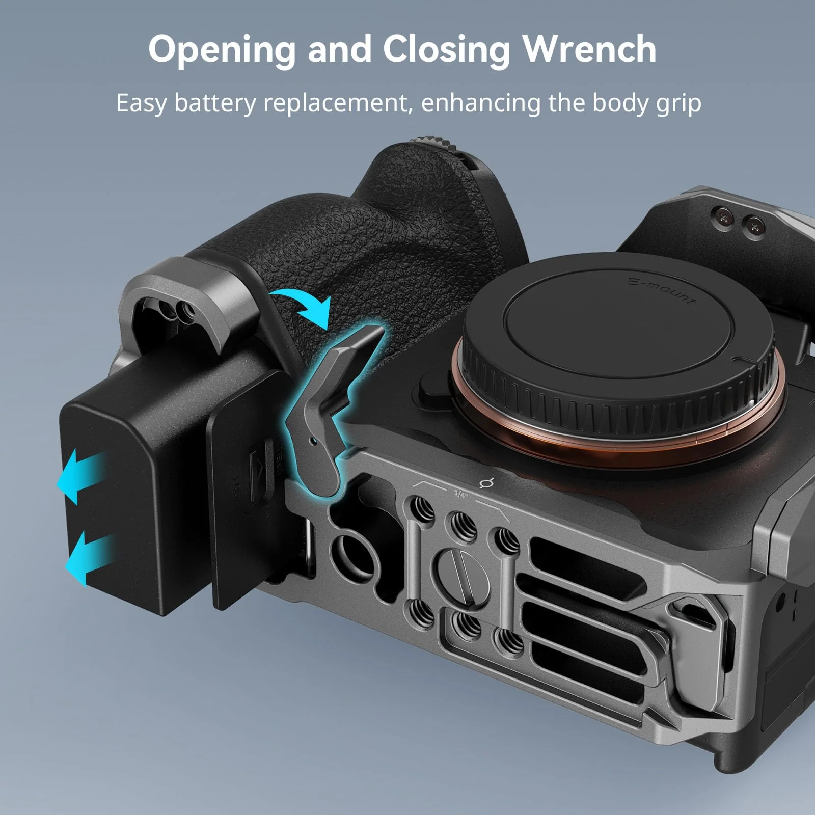SmallRig HawkLock Quick Release Cage for Sony A7R V/A7 IV/A7S III/A7R IV/A1, Camera Cage with Cold Shoe/NATO Rail/Quick Release Plate for Arca, Full Access & Anti-Scratch Design - 4481 - Image 7