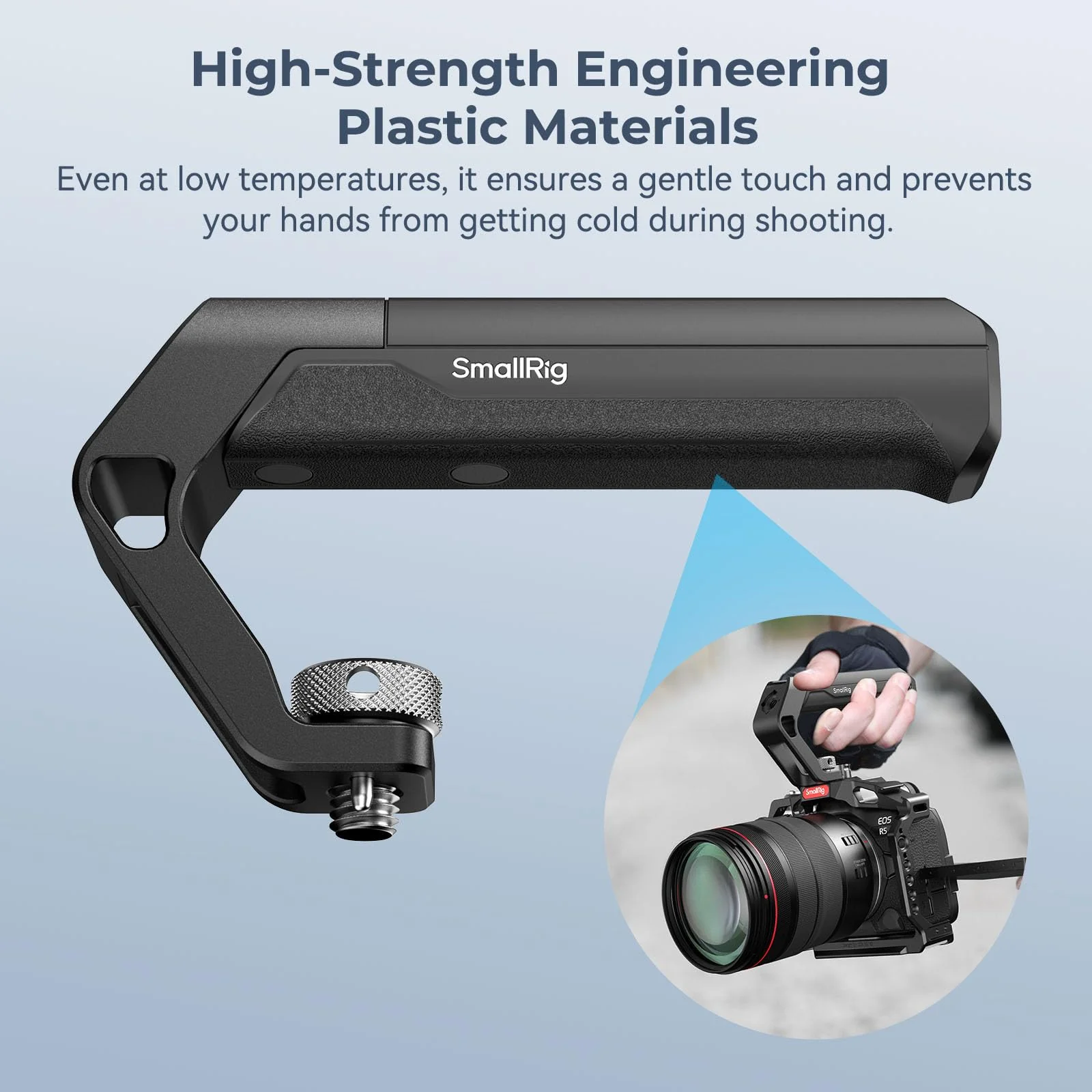 SMALLRIG Lightweight Top Handle with 3/8"-16 Locating Pins for ARRI, Tiny Camera Top Handle Only 113g, High-Strength Engineering Plastic Handle with Two Cold Shoe Mounts - 4757 - Image 4