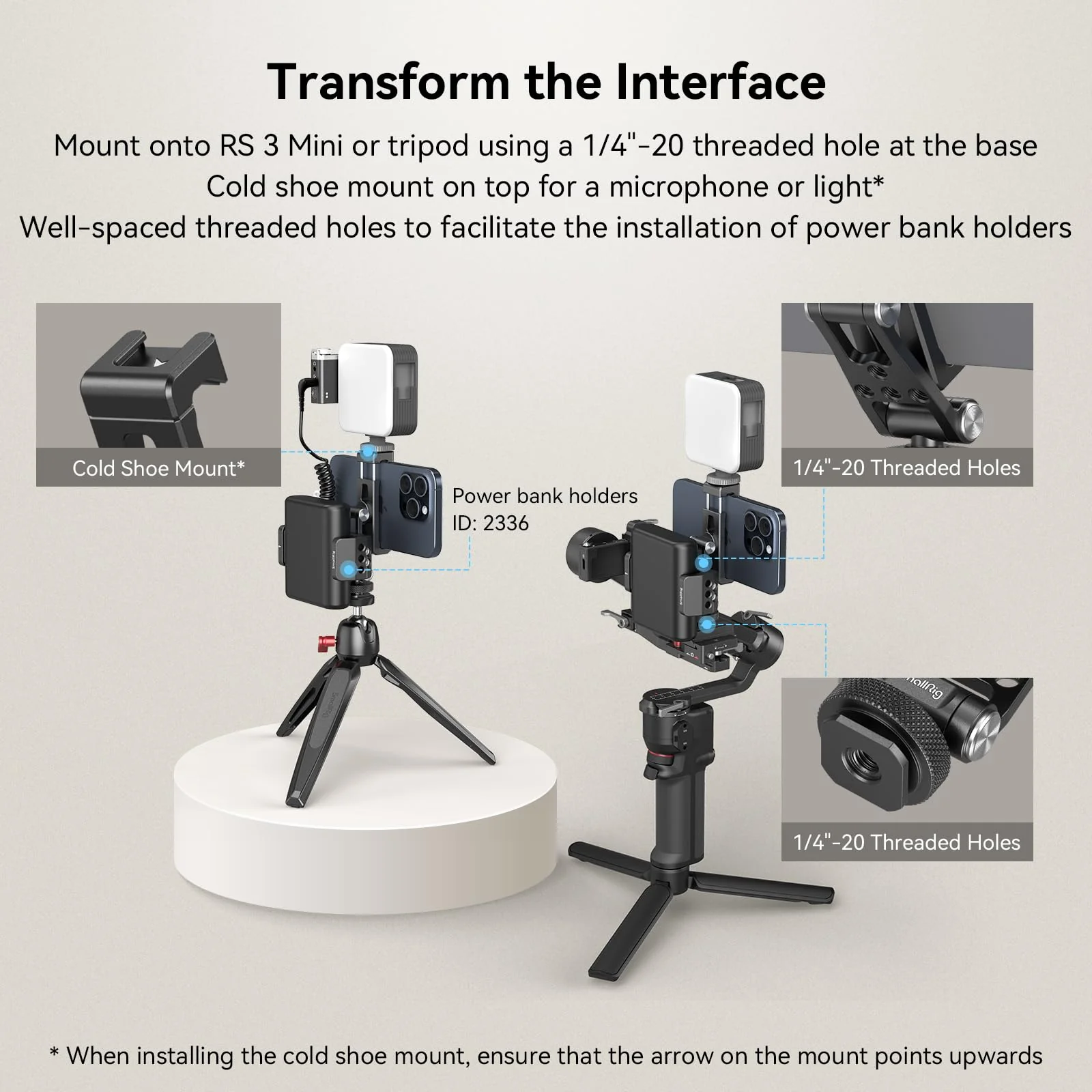 SMALLRIG Metal Phone Support with Cold Shoe Mount, Universal Cell Phone Mount Adapter Support Free Adjustment Joints, Phone Tripod Mount for iPhone 15 14, for Samsung Galaxy etc. - 4382 - Image 6