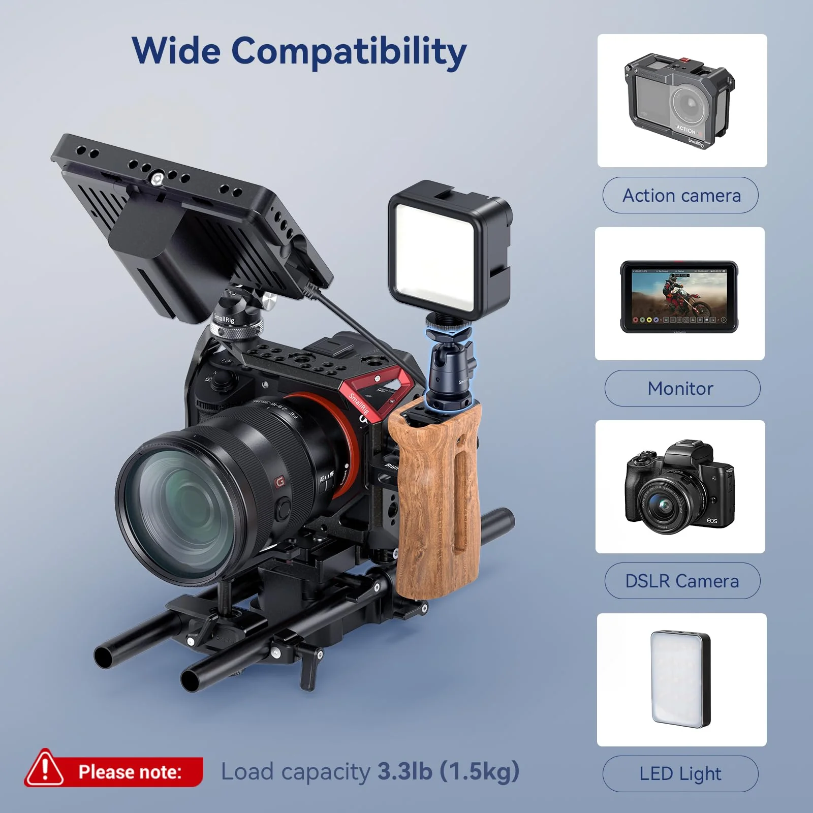 SmallRig Mini Ball Head (2 Pack) with 1/4" Screw and Removable Shoe Mount, 360 Degree Rotatable Aluminum Tripod Head for Camera Tripods Monopods Camcorder Light Microphone, Max. Load 1.5 kg - 2948B - Image 2